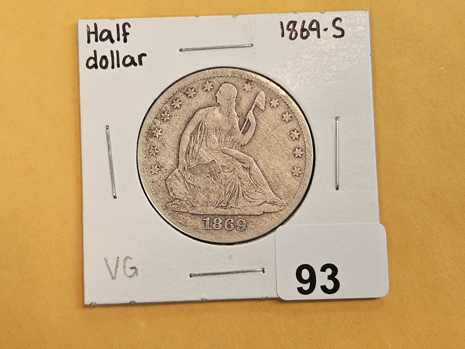 1869-S Seated Liberty silver Half Dollar - 2