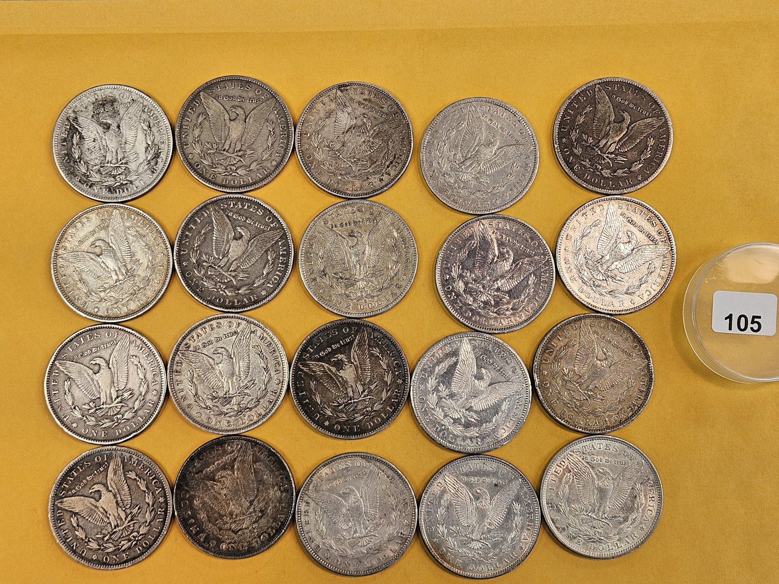 ** FULL ROLL ** Twenty Morgan Silver Dollars - 6
