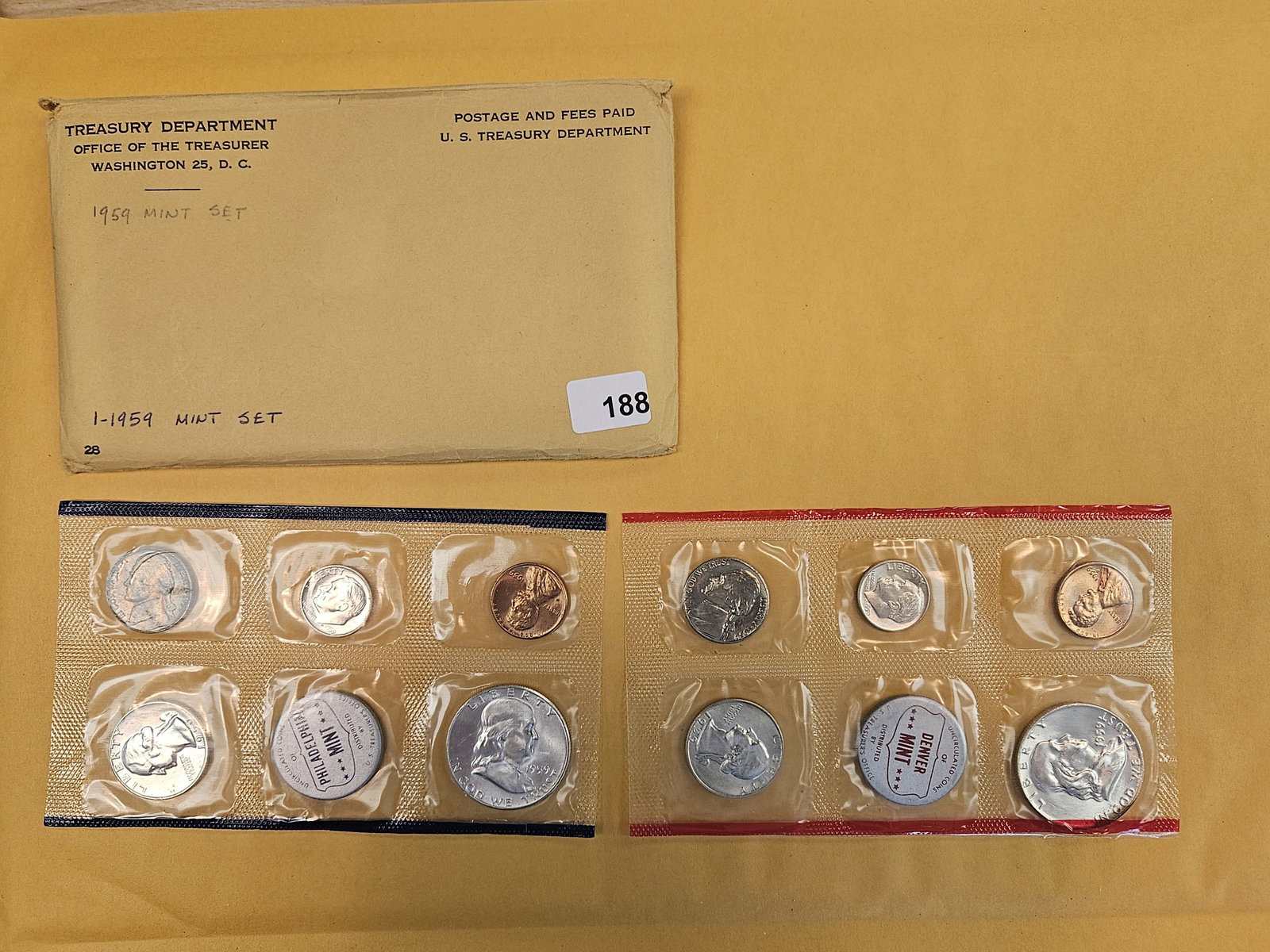 VARIETY! GEM US 1959 Silver P & D Mint Set in OGP (1 of 4)
