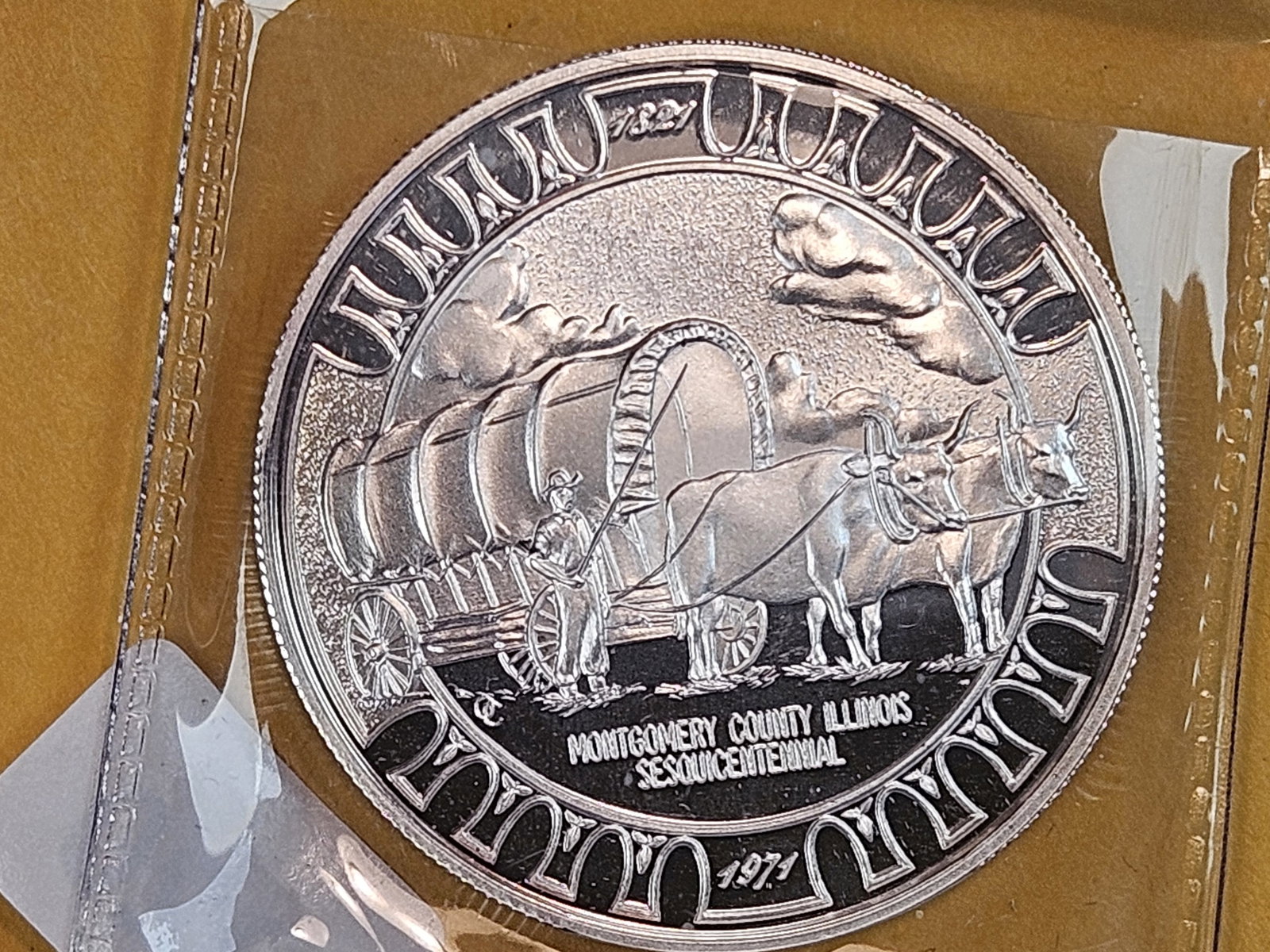 1971 Montgomery County Illinois Silver Sesquicentennial Medal - 3