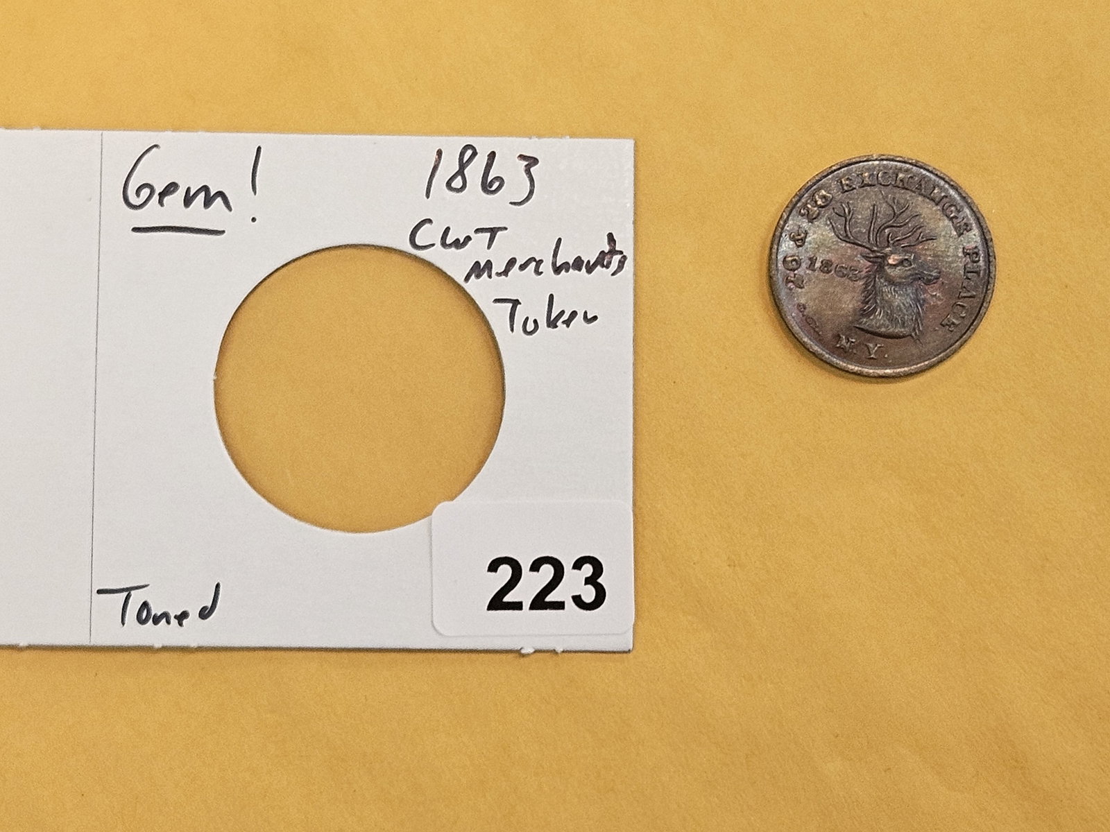 * GEM Brilliant Uncirculated 1863 Civil War Token Merchant's Store Card - 2