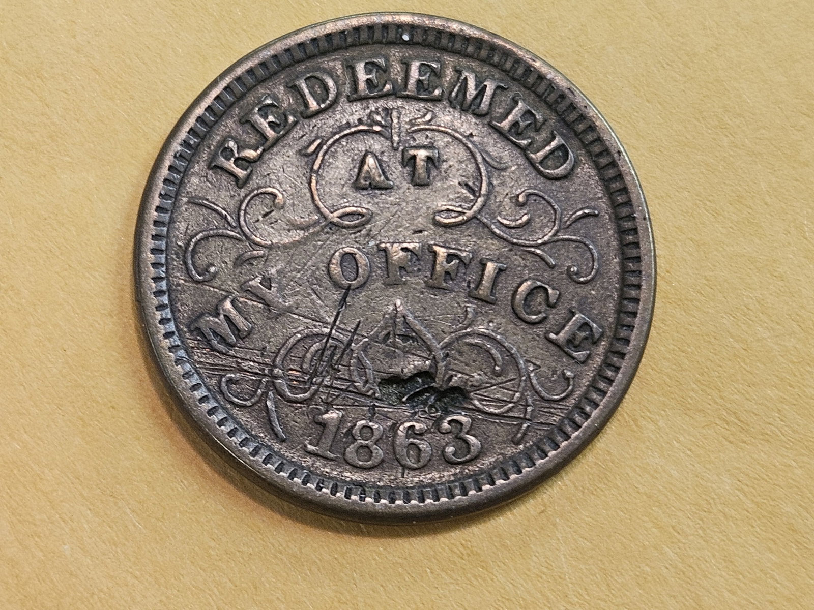 1863 Civil War Token Merchant's Store Card (1 of 3)