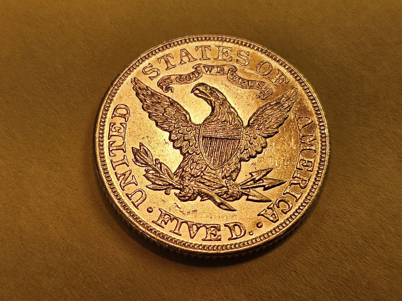 GOLD! Brilliant About Uncirculated plus 1903 Gold Liberty Head Five Dollars - 6
