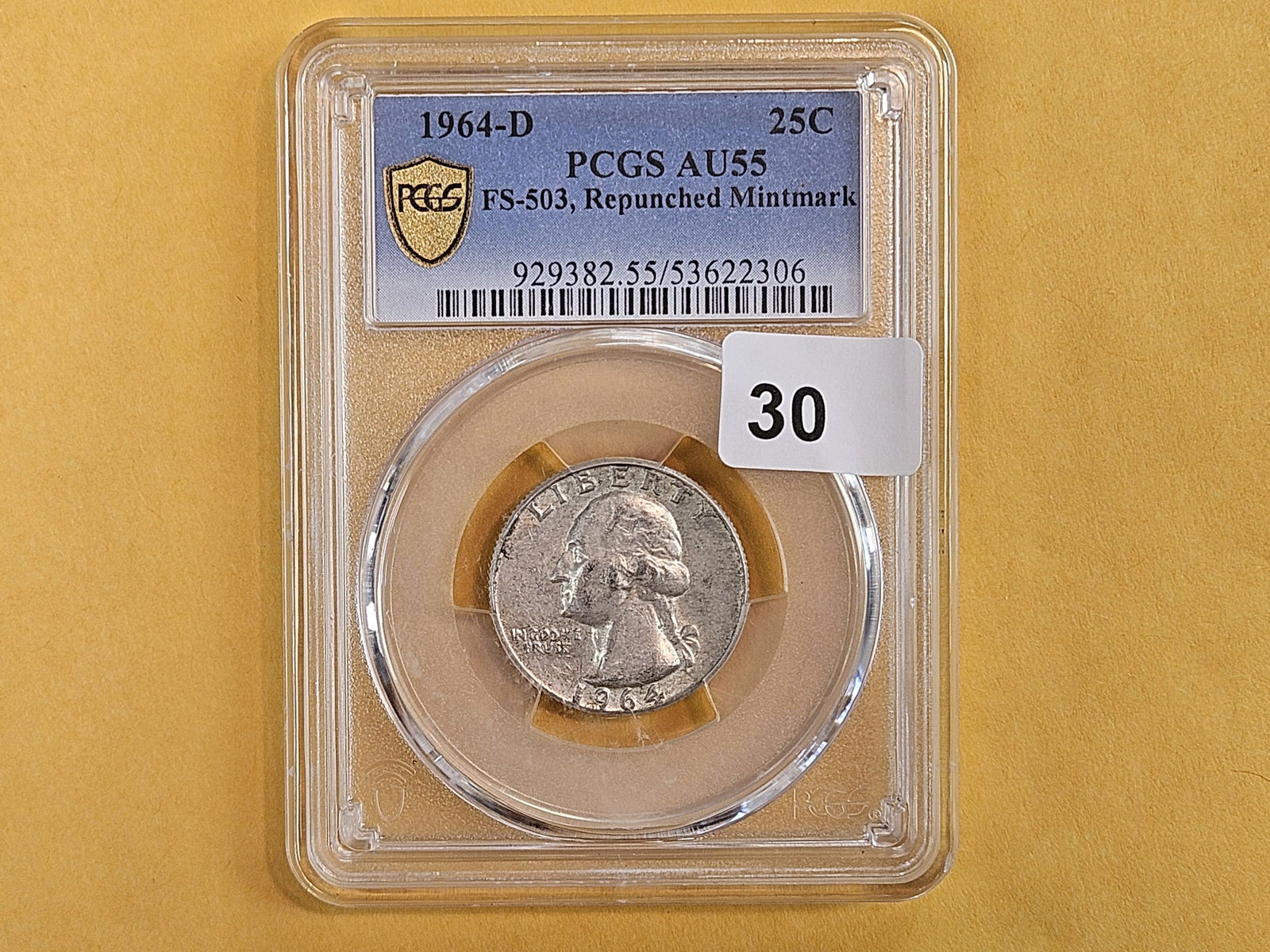 VARIETY! PCGS 1964-D silver Washington Quarter (1 of 2)