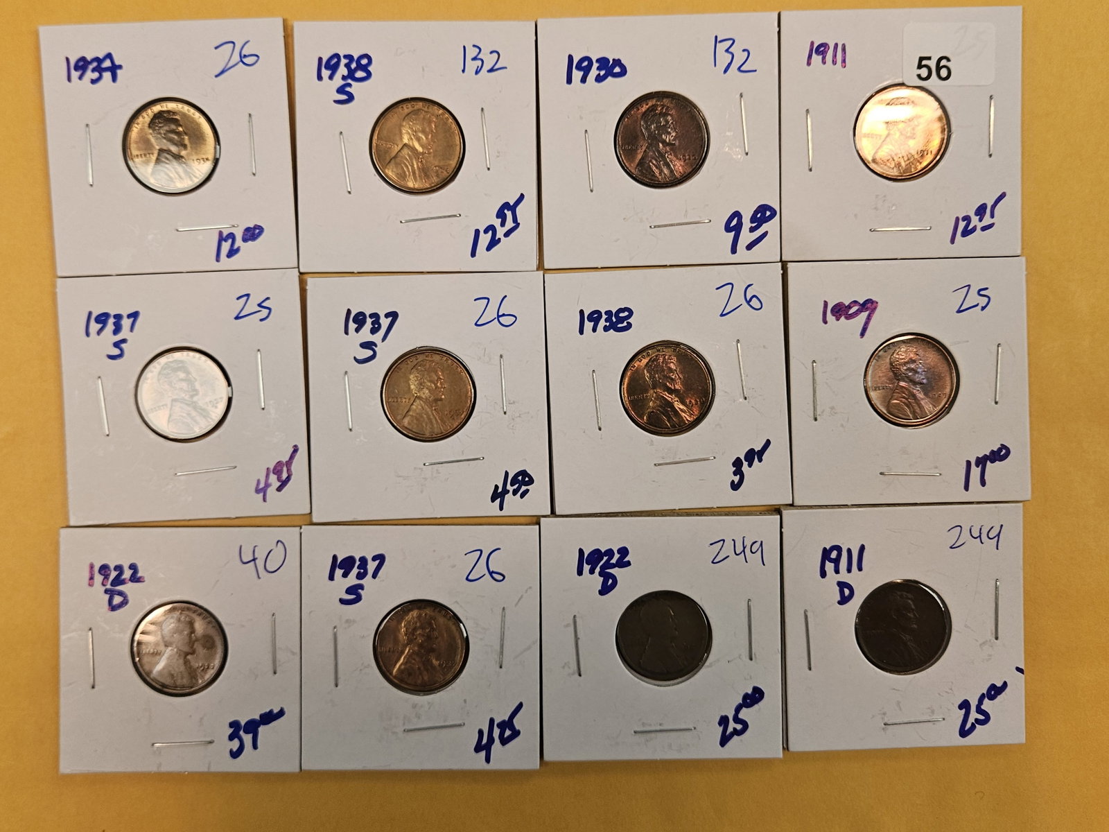 Twelve mixed Wheat cents: Some little better 