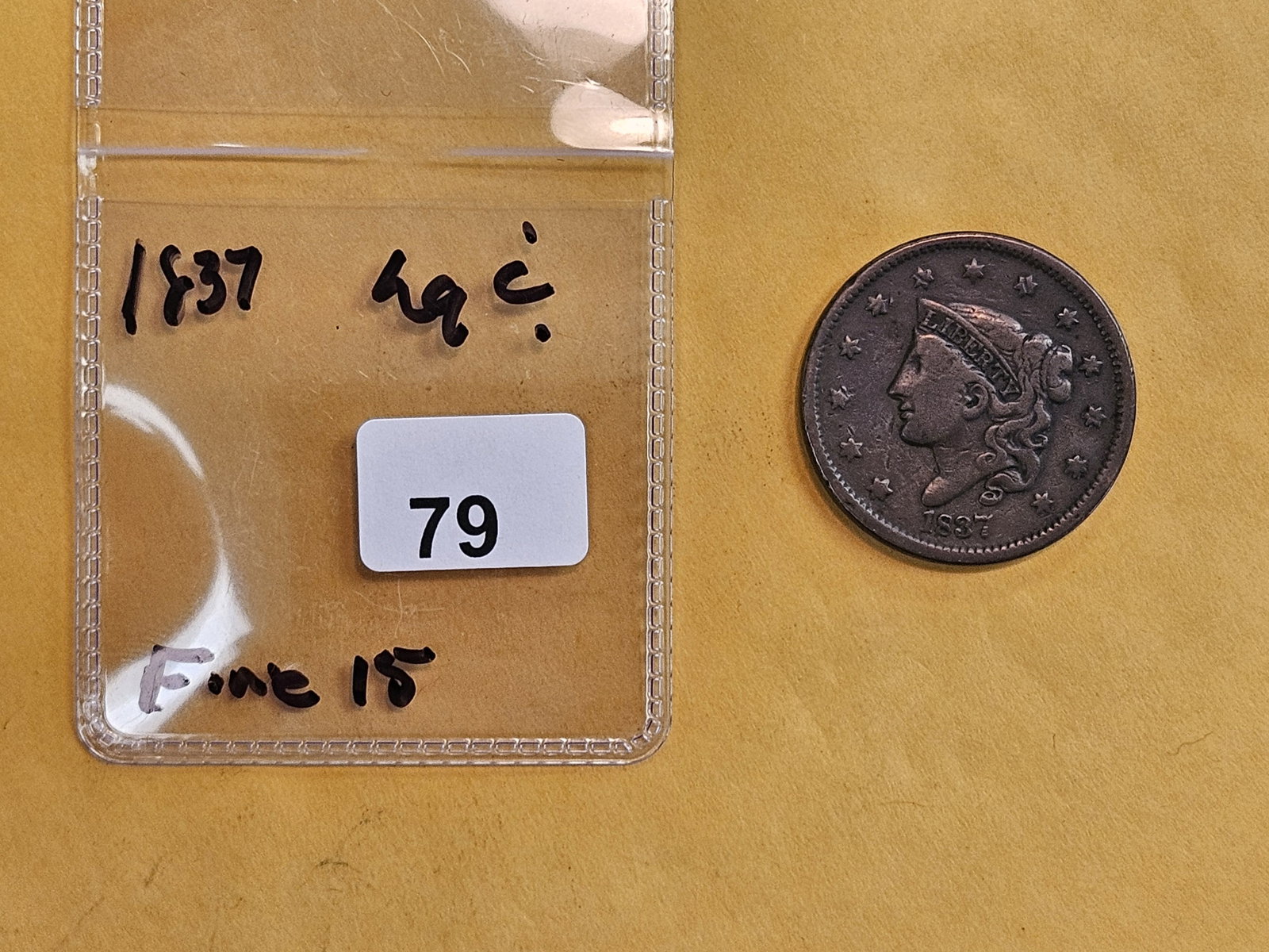 1837 Large Cent in Fine - 15 - 2