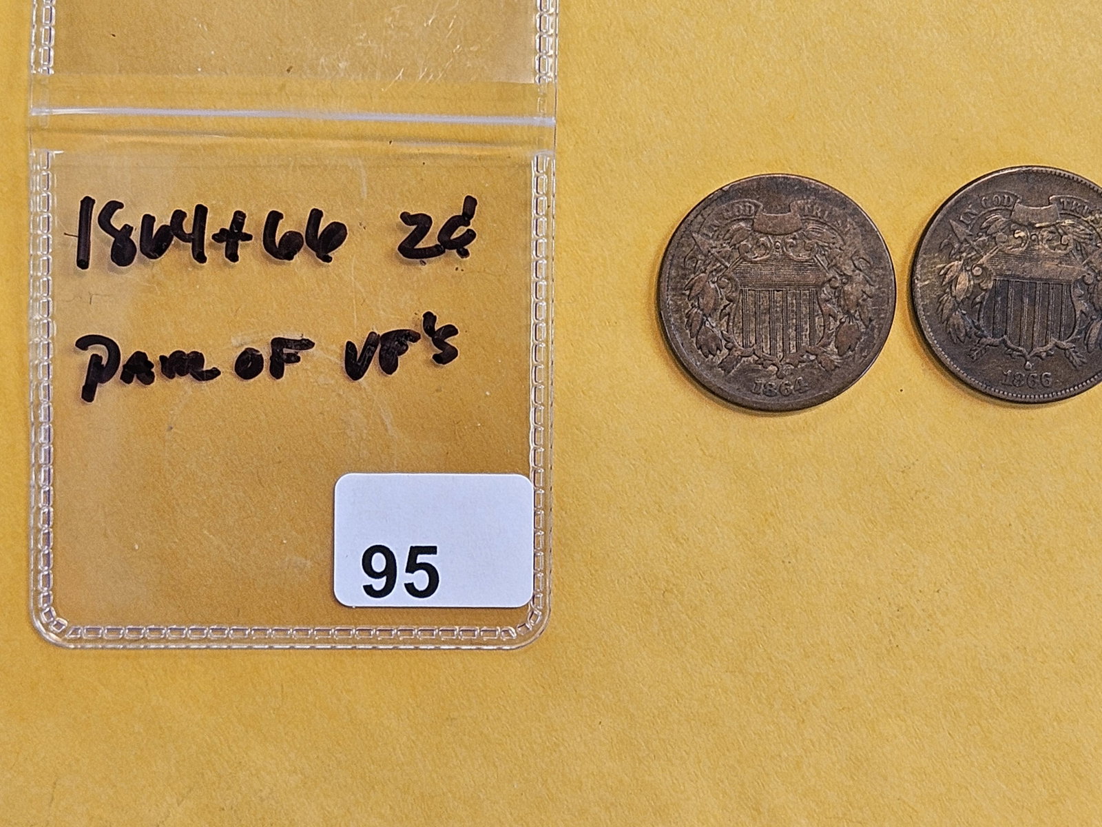1864 and 1866 Two Cent pieces - 2
