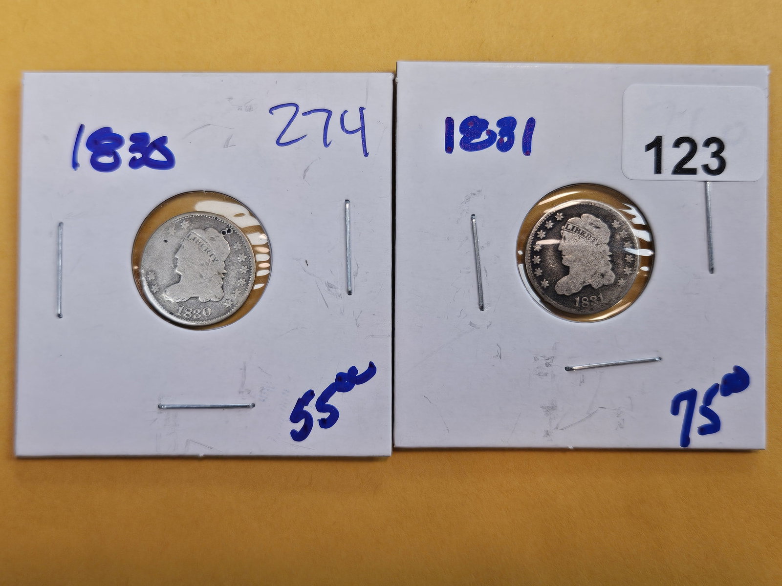 1830 and 1831 Capped Bust Silver half-Dimes (1 of 2)