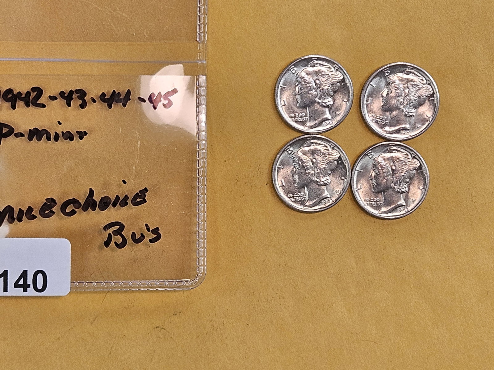 Four Choice Brilliant Uncirculated silver Mercury Dimes - 2