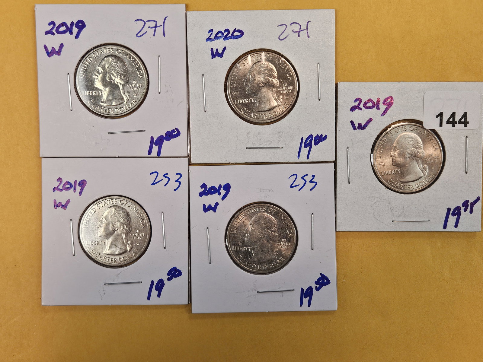 Five West Point Minted Washington Quarters (1 of 3)