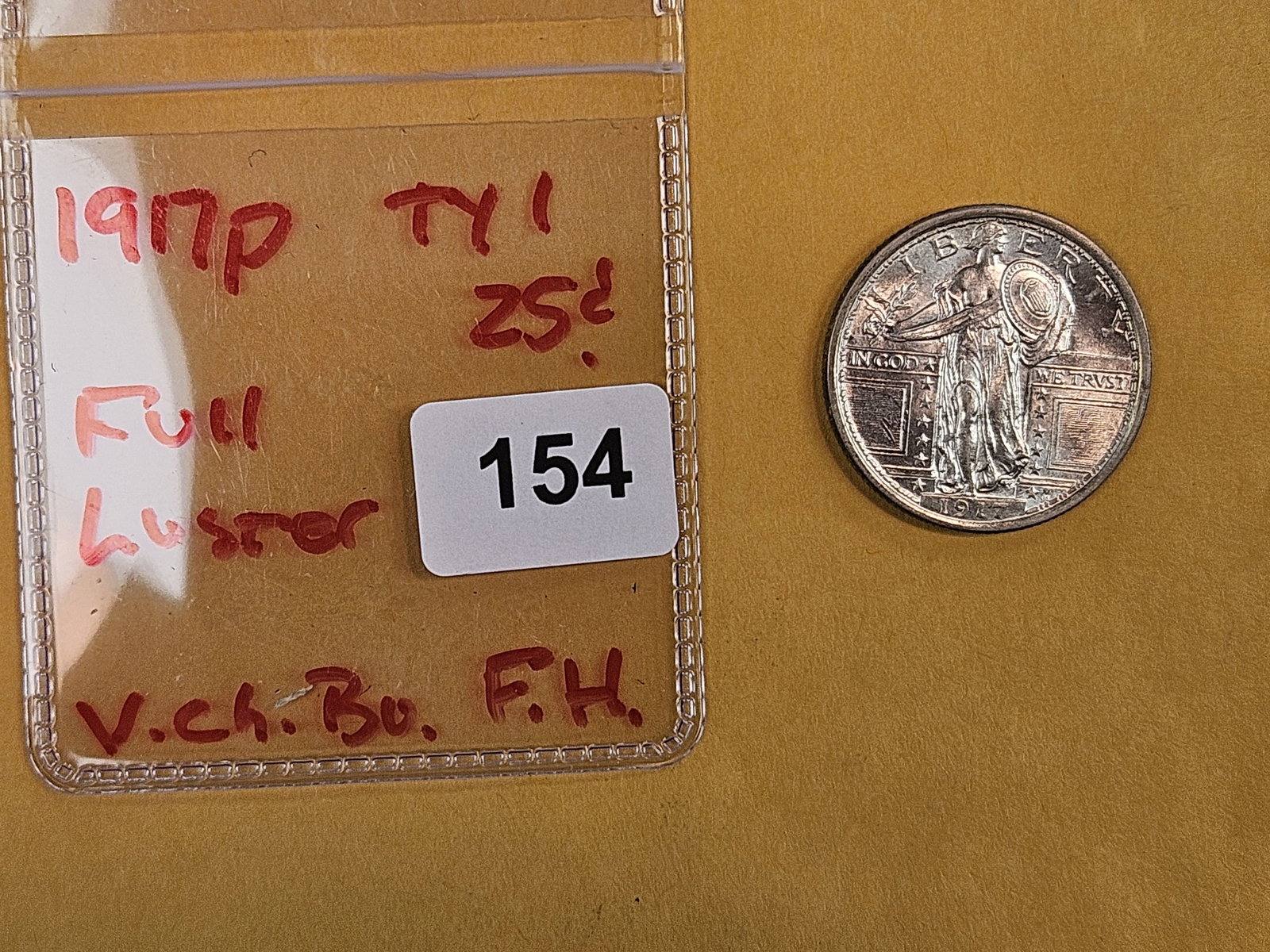 * Very Choice Brilliant Uncirculated plus 1917 Type 1 Standing Liberty Quarter - 2