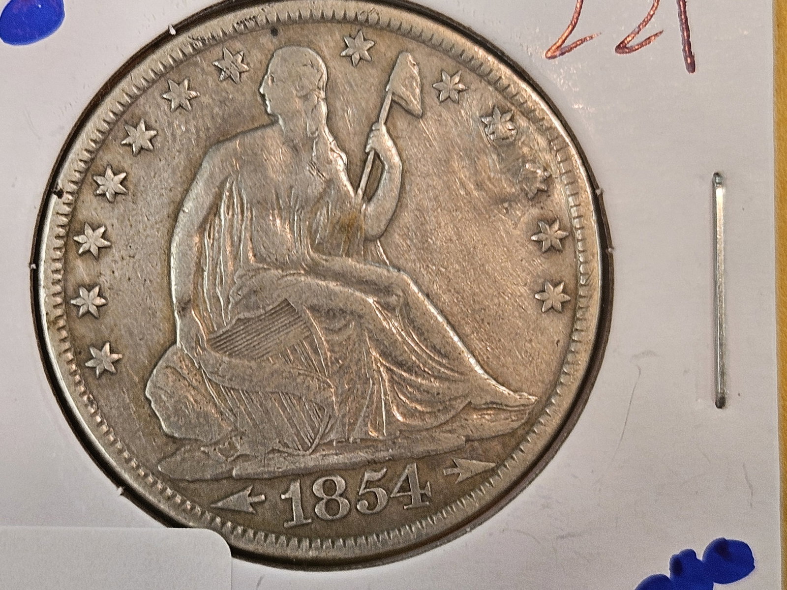 1854-O With Arrows Seated Liberty silver Half Dollar: In Very Fine plus - details 