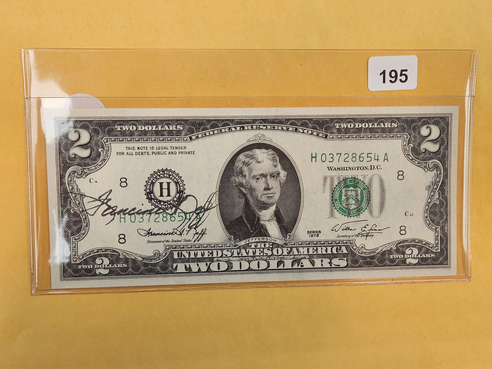 *Scarce * Hand-Signed Crisp Uncirculated Two Dollar FRN: Hand-signed by the Treasurer 