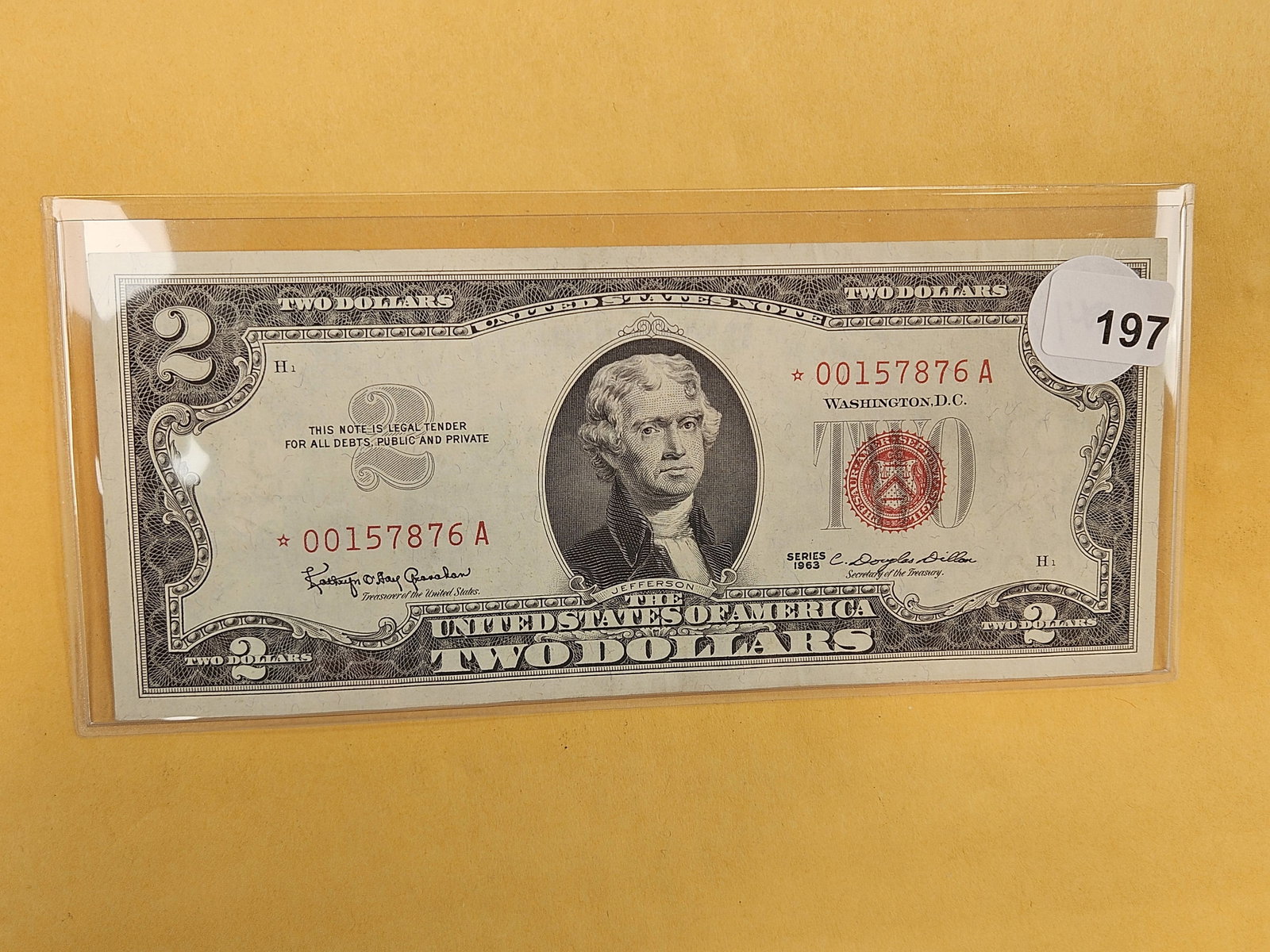 Crisp 1963 Red Seal Two Dollar STAR Replacement Note (1 of 2)