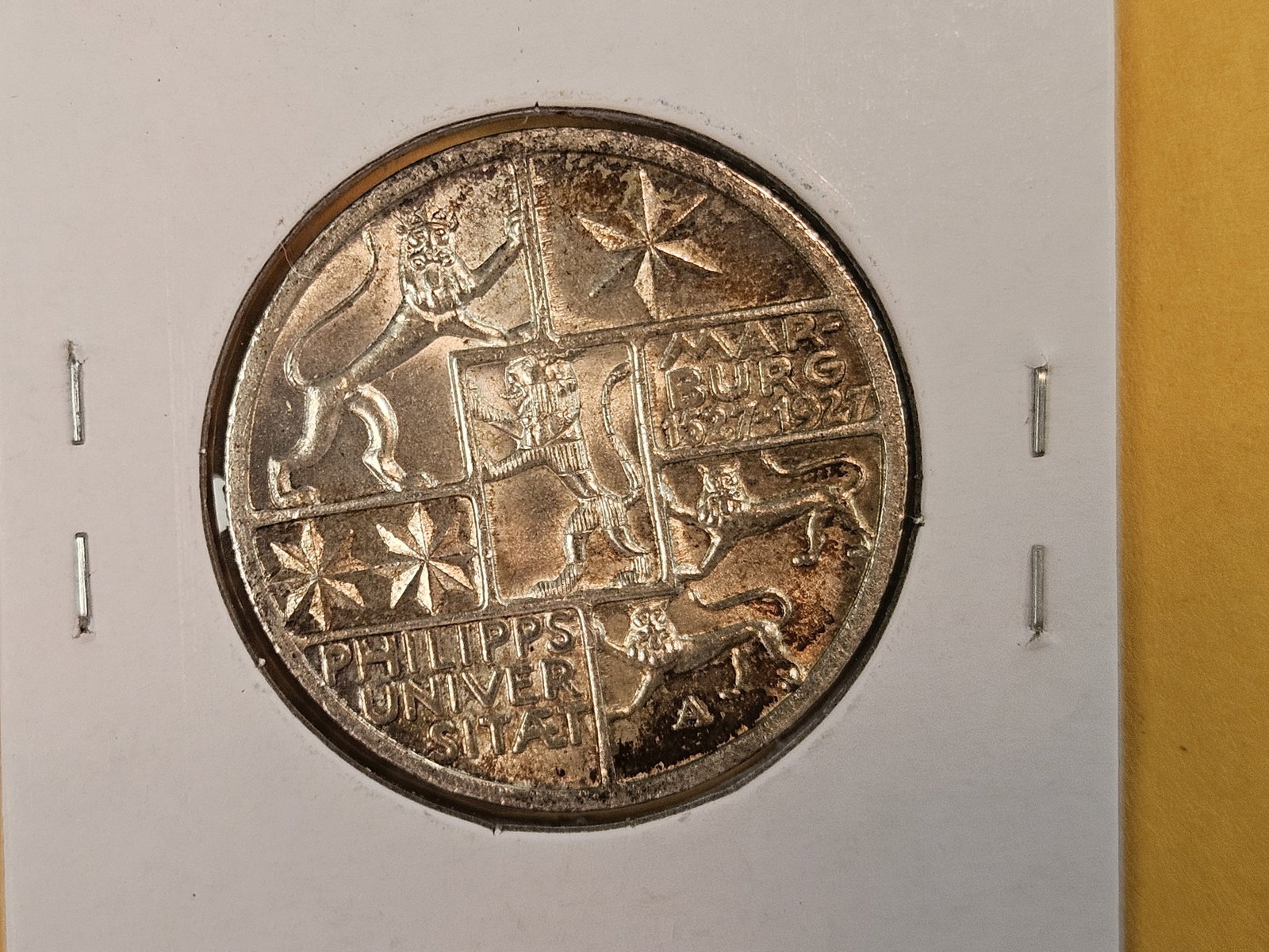 Bright 1927-A Germany Weimar Republics silver 3 mark - 4