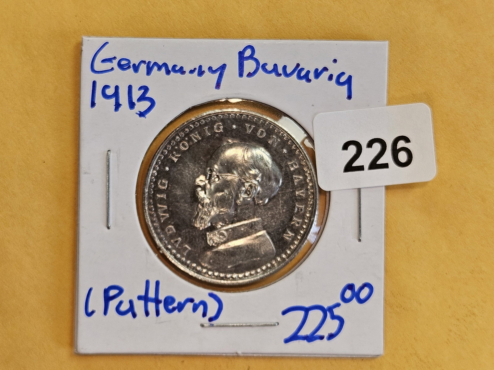 GEM 1913 German States Bavaria silver 2 mark Pattern - 2