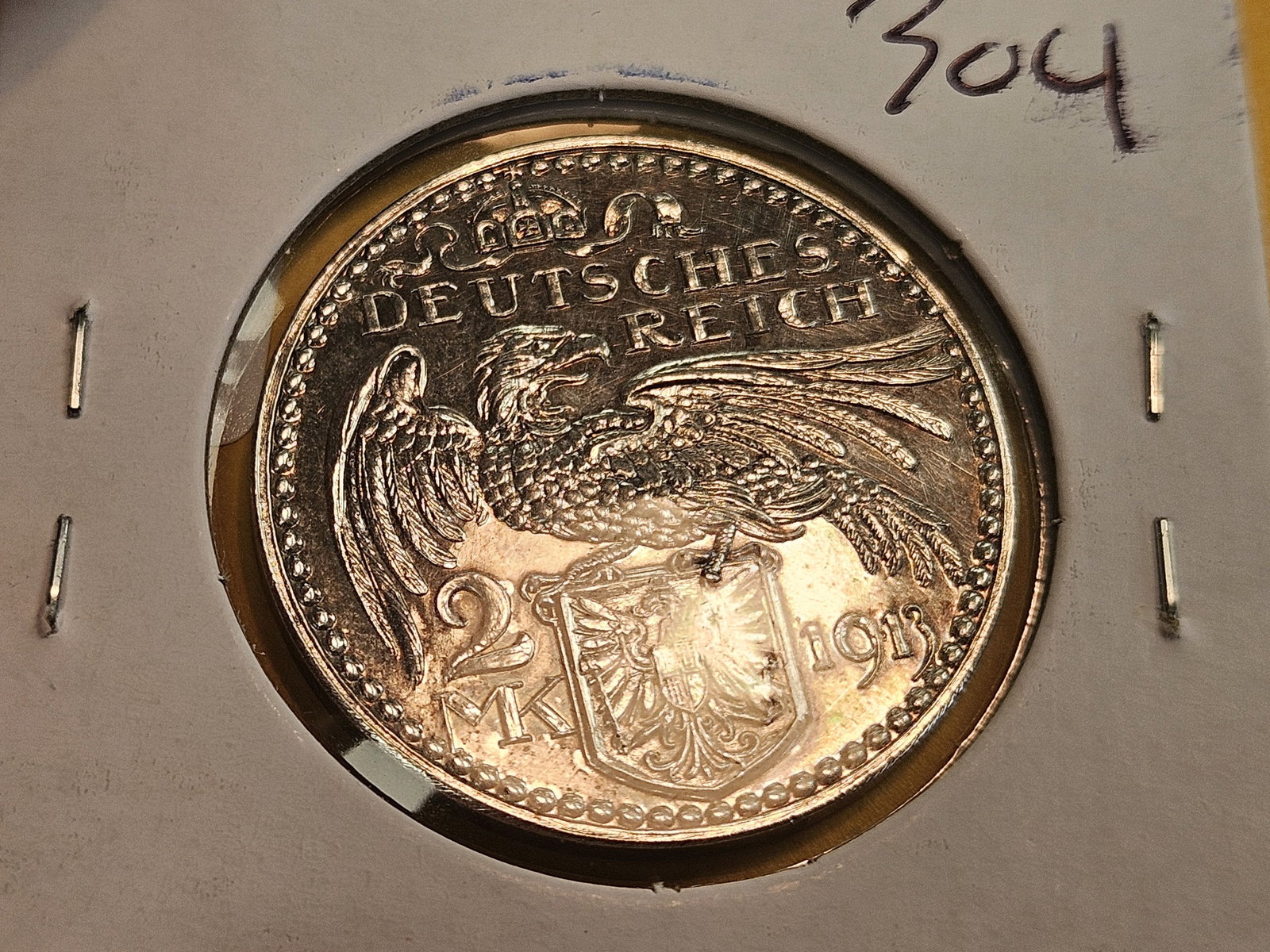 GEM 1913 German States Bavaria silver 2 mark Pattern - 7