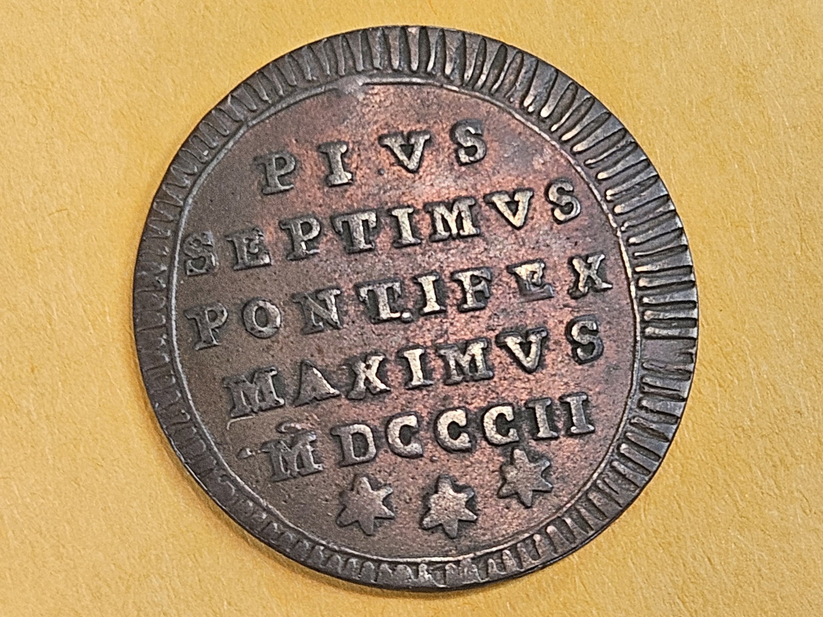 1802 Vatican Pius VII 1 quarttrino: KM 1264 