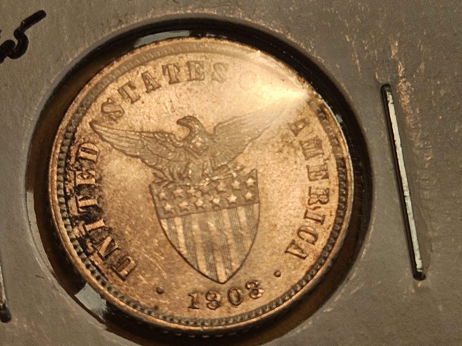 Choice Brilliant Uncirculated 1903 Philippines silver 10 cents - 3