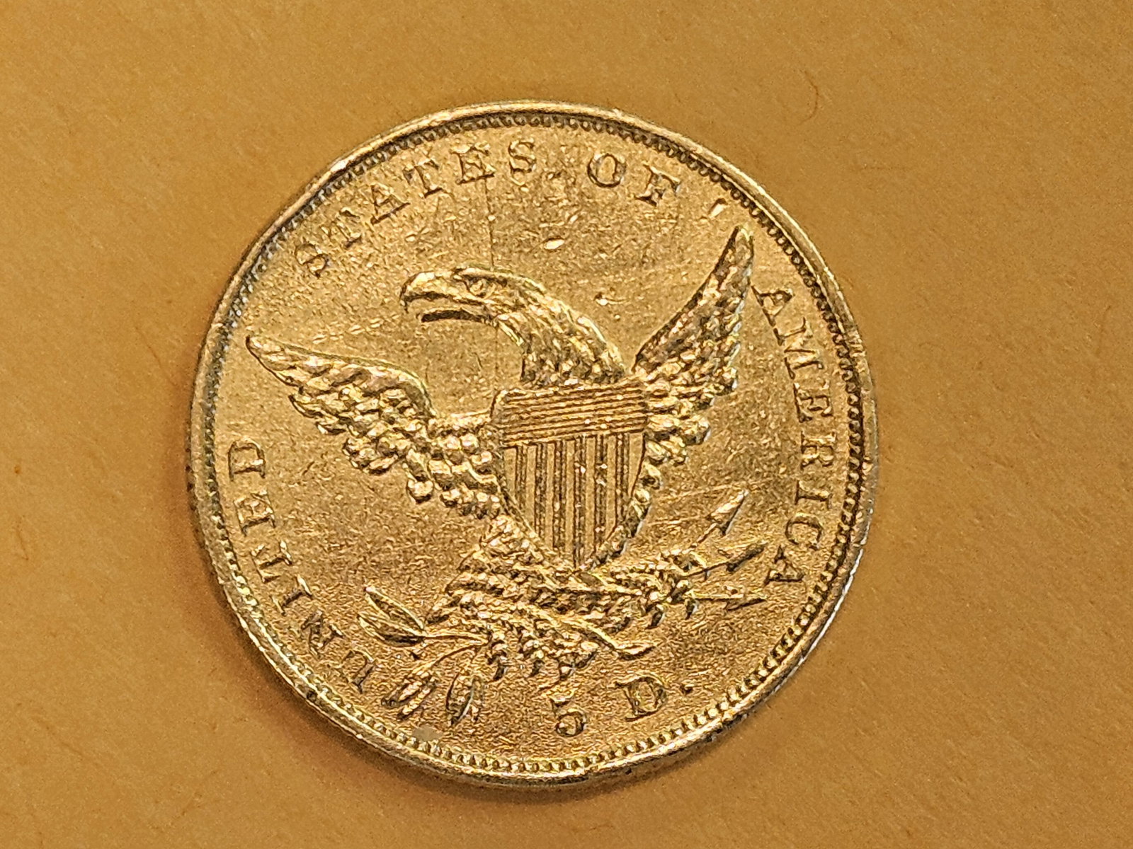 GOLD! Better 1836 Classic Head Five Dollar GOLD in Brilliant About Uncirculated plus - 9