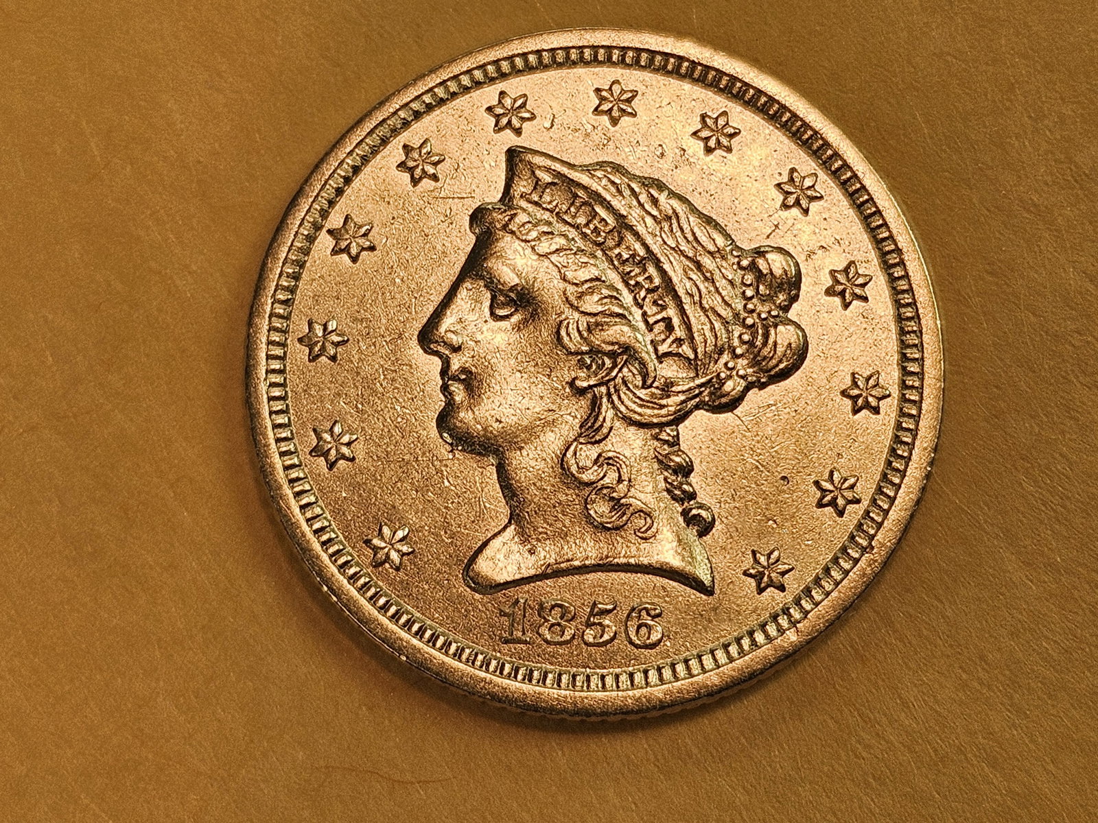 GOLD! Better Date 1856 Gold $2.5 Dollars in Brilliant About Uncirculated plus (1 of 8)