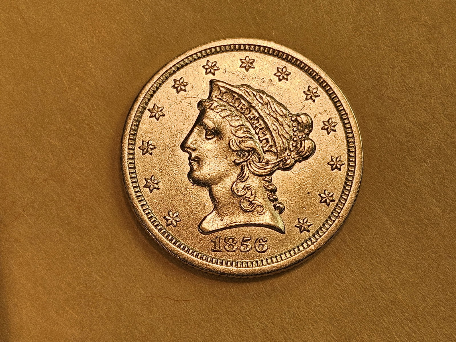 GOLD! Better Date 1856 Gold $2.5 Dollars in Brilliant About Uncirculated plus - 4