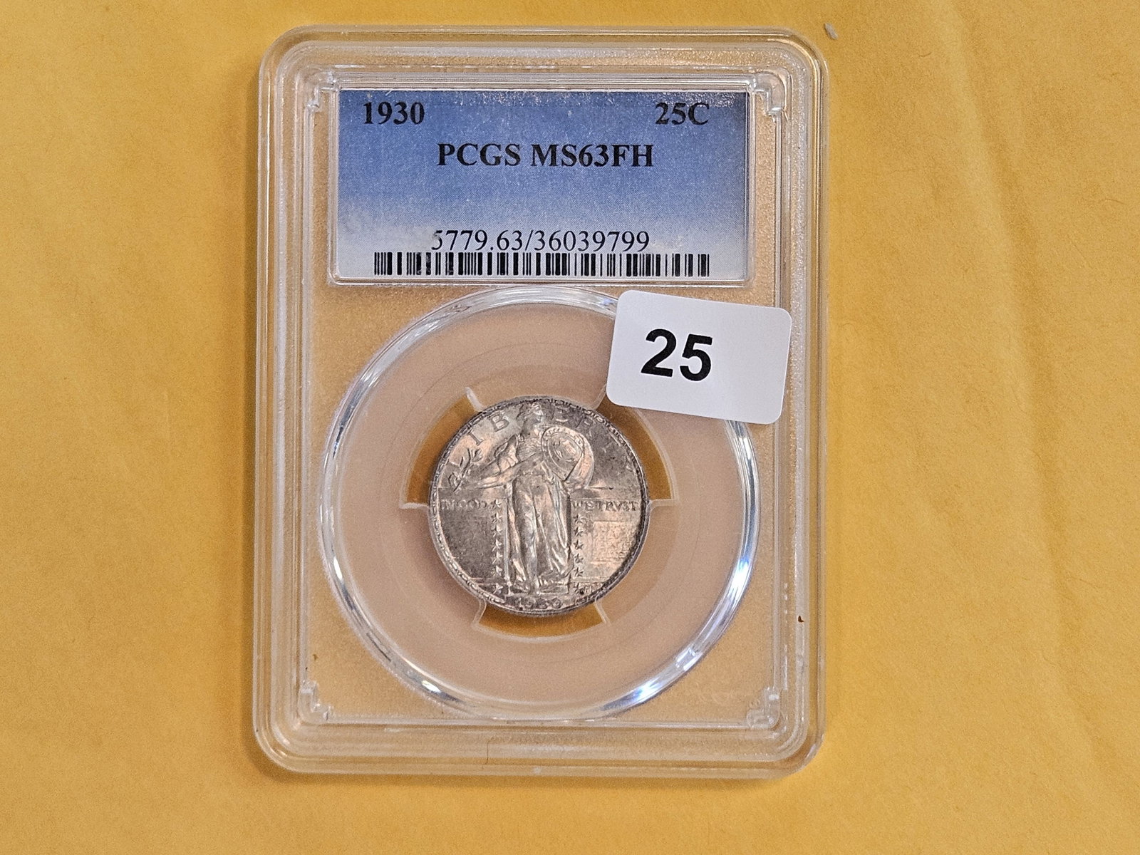 * FULL HEAD! PCGS 1930 Standing Liberty Quarter in Mint State 63 FH - 2