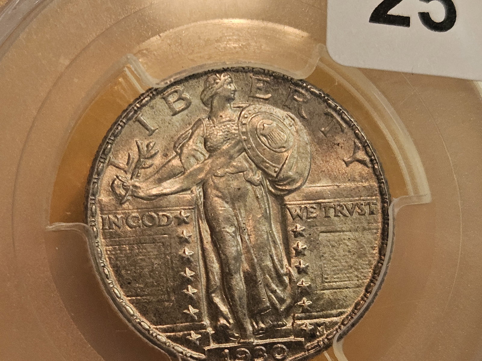 * FULL HEAD! PCGS 1930 Standing Liberty Quarter in Mint State 63 FH - 4