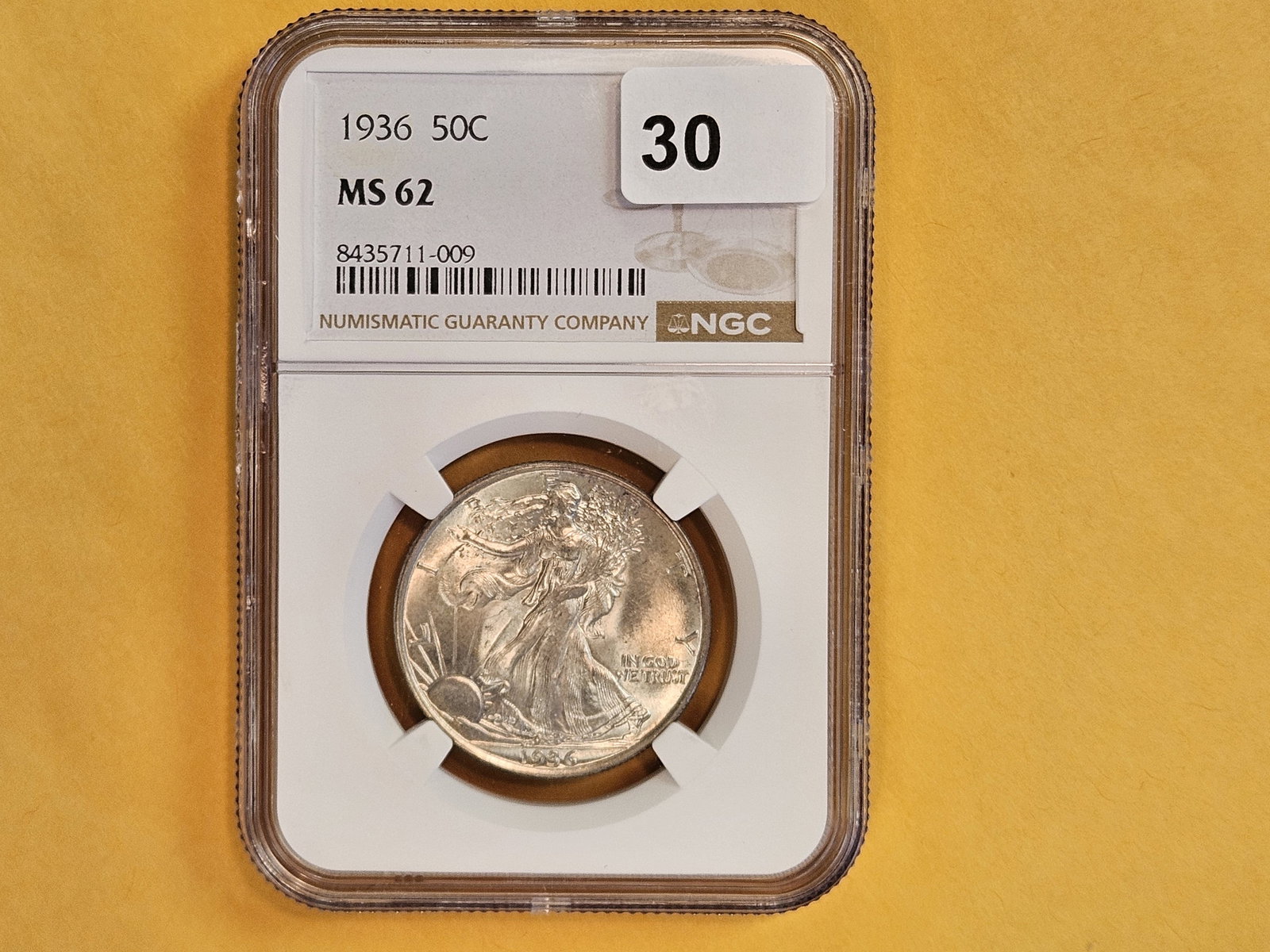 NGC 1936 Walking Liberty Half Dollar in Mint State 62 - 2