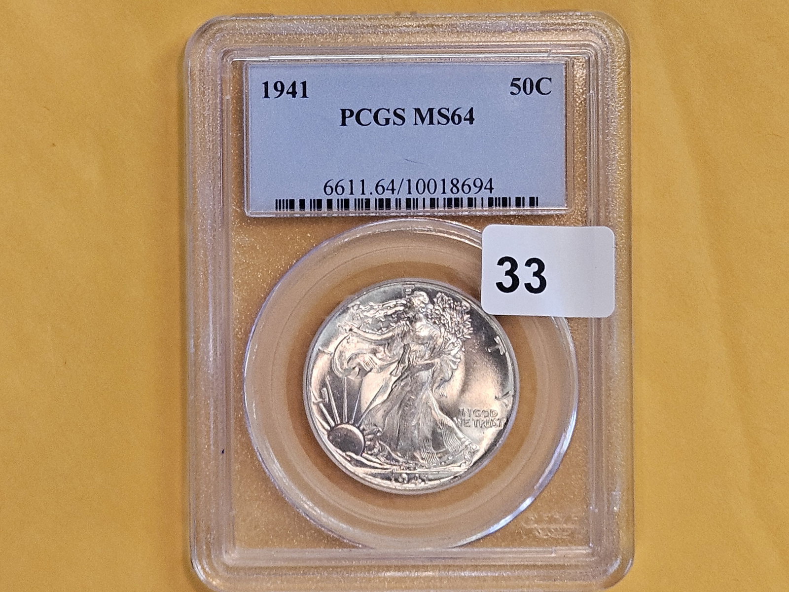 PCGS 1941 Walking Liberty silver Half Dollar in Mint State 64 - 2