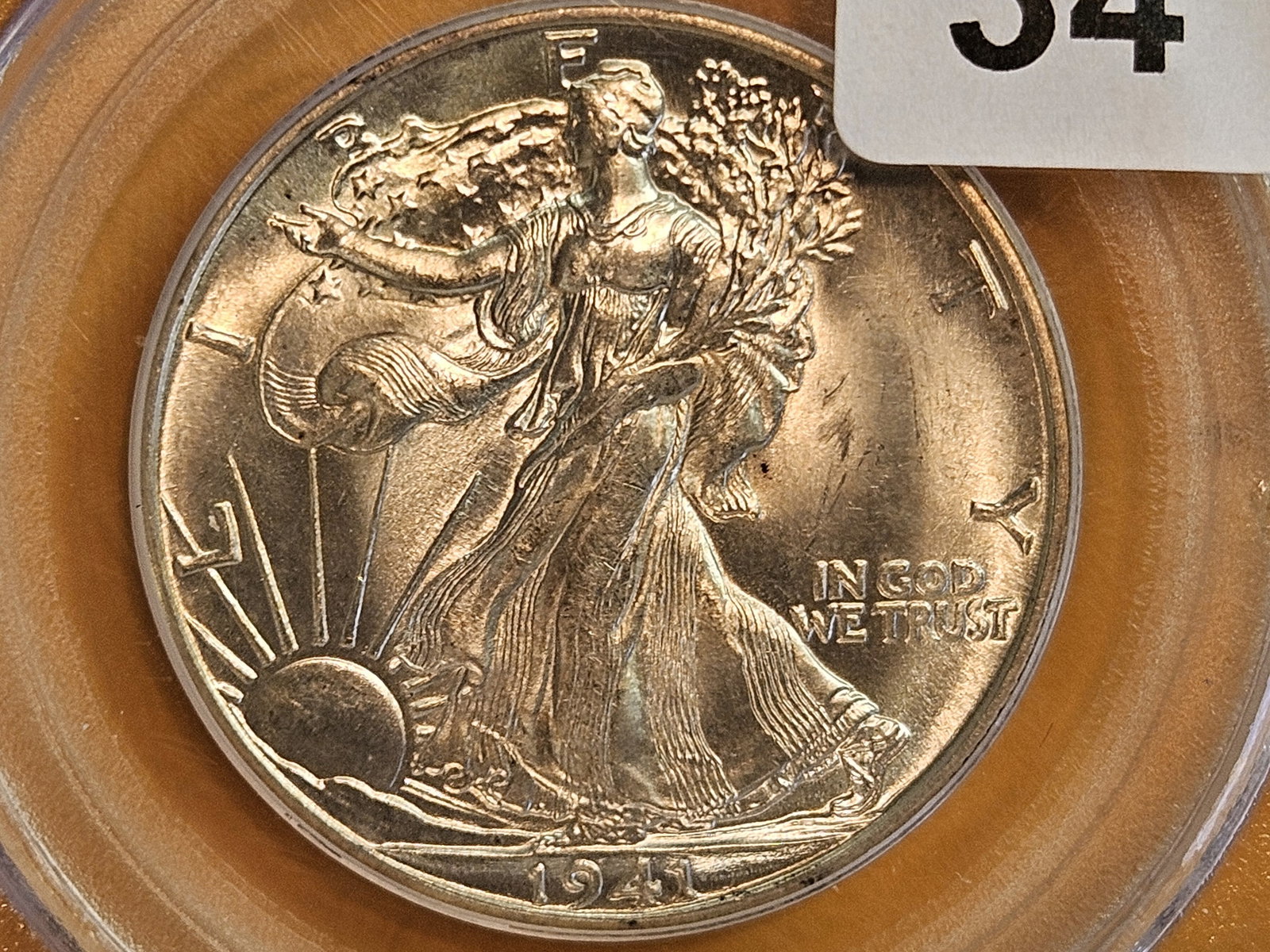 PCGS 1941-D Walking Liberty silver Half Dollar in Mint State 64: Great luster 