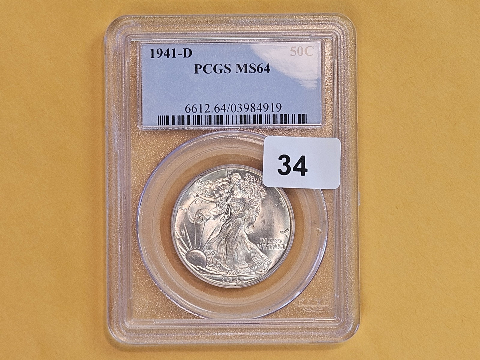 PCGS 1941-D Walking Liberty silver Half Dollar in Mint State 64 - 2