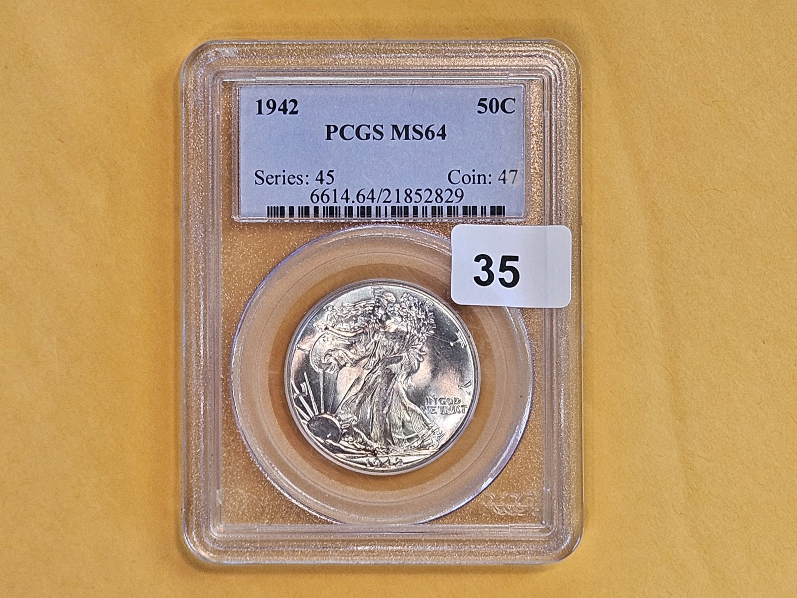 PCGS 1942 Walking Liberty silver Half Dollar in Mint State 64 - 2
