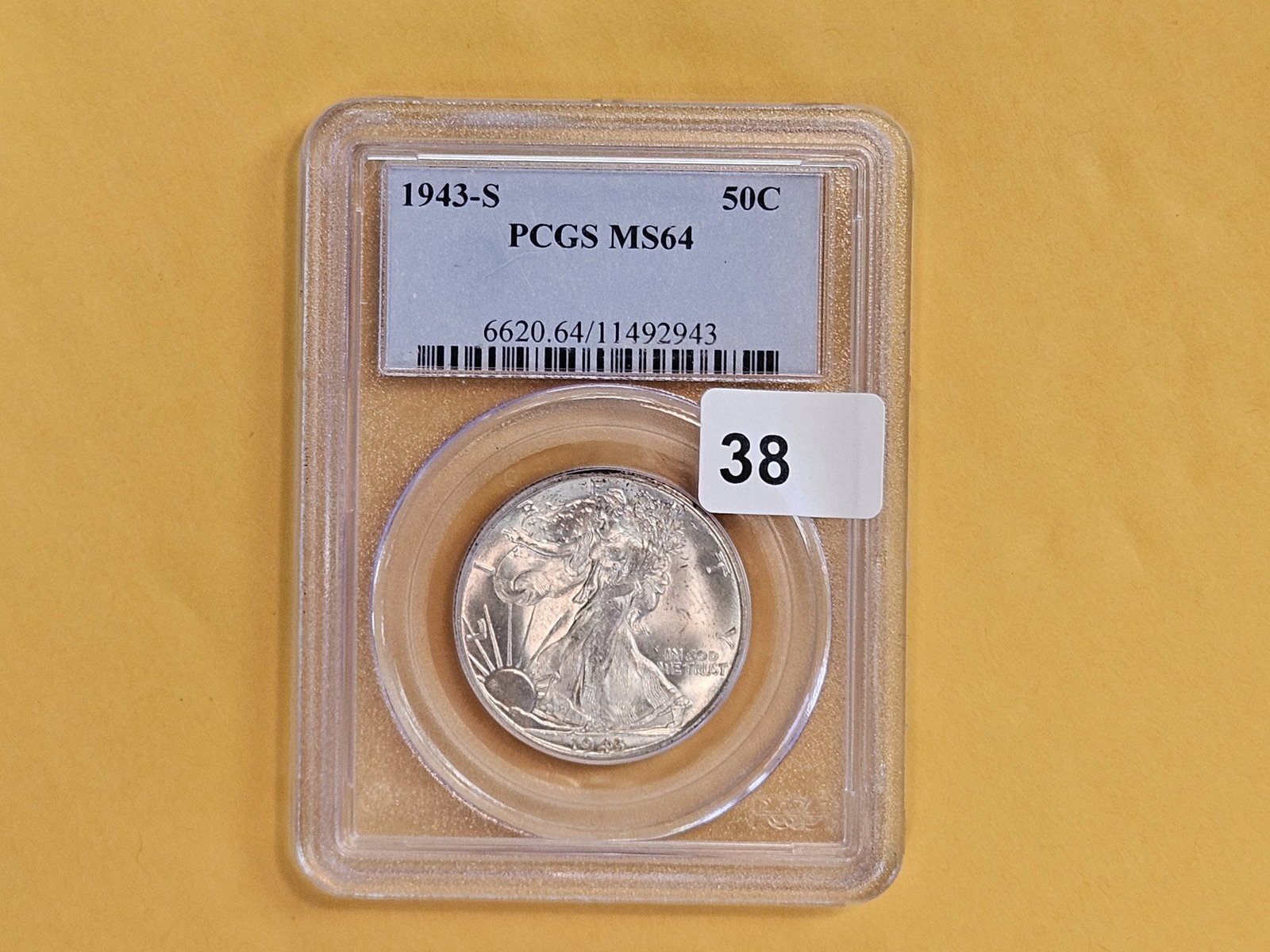 PCGS 1943-S Walking Liberty silver Half Dollar in Mint State 64 - 2