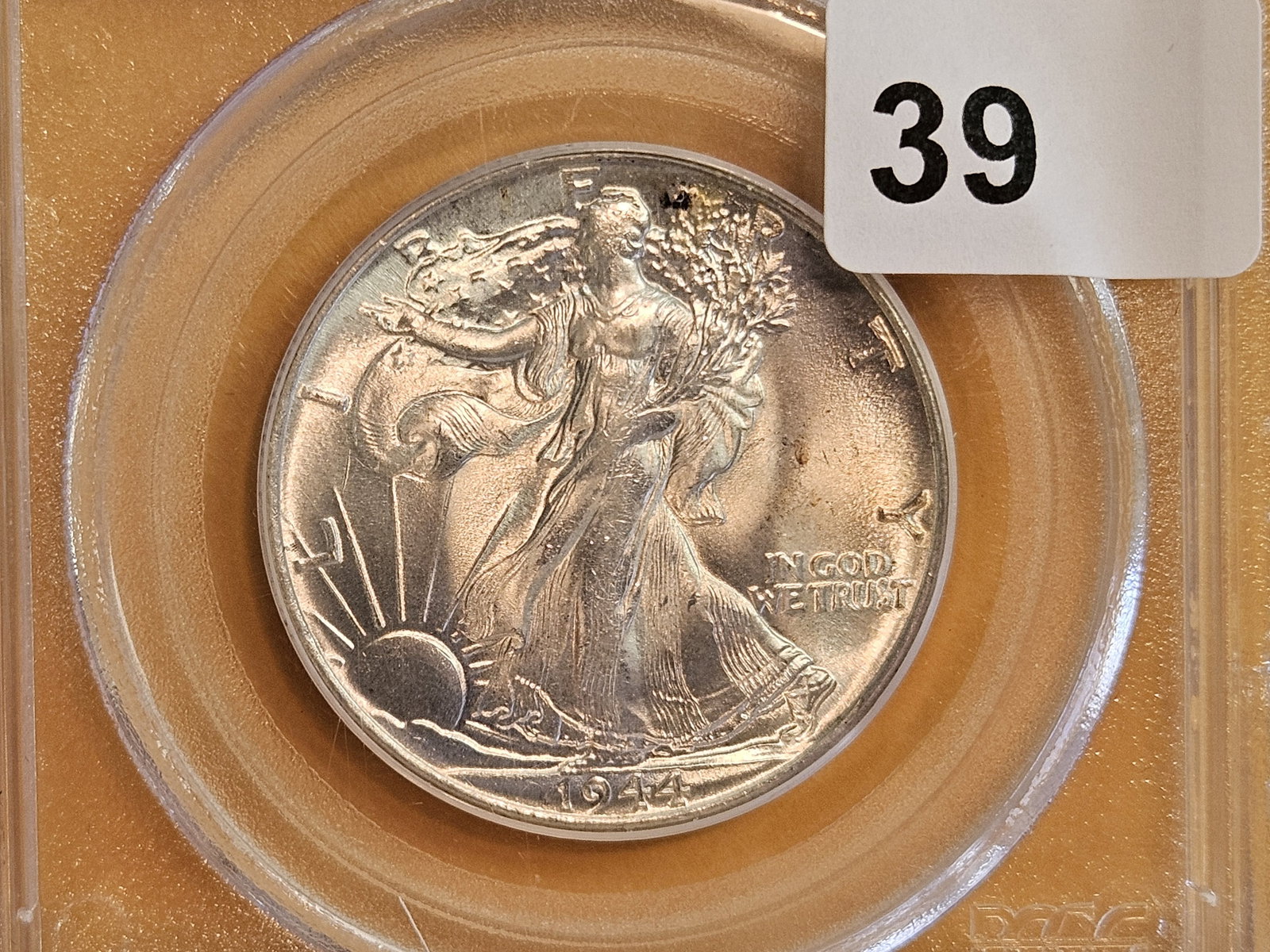 PCGS 1944 Walking Liberty silver Half Dollar in Mint State 64: Old Green Holder! 