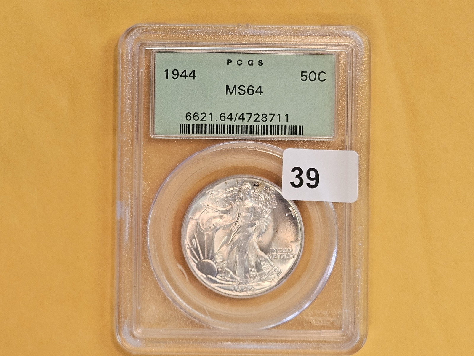 PCGS 1944 Walking Liberty silver Half Dollar in Mint State 64 - 2