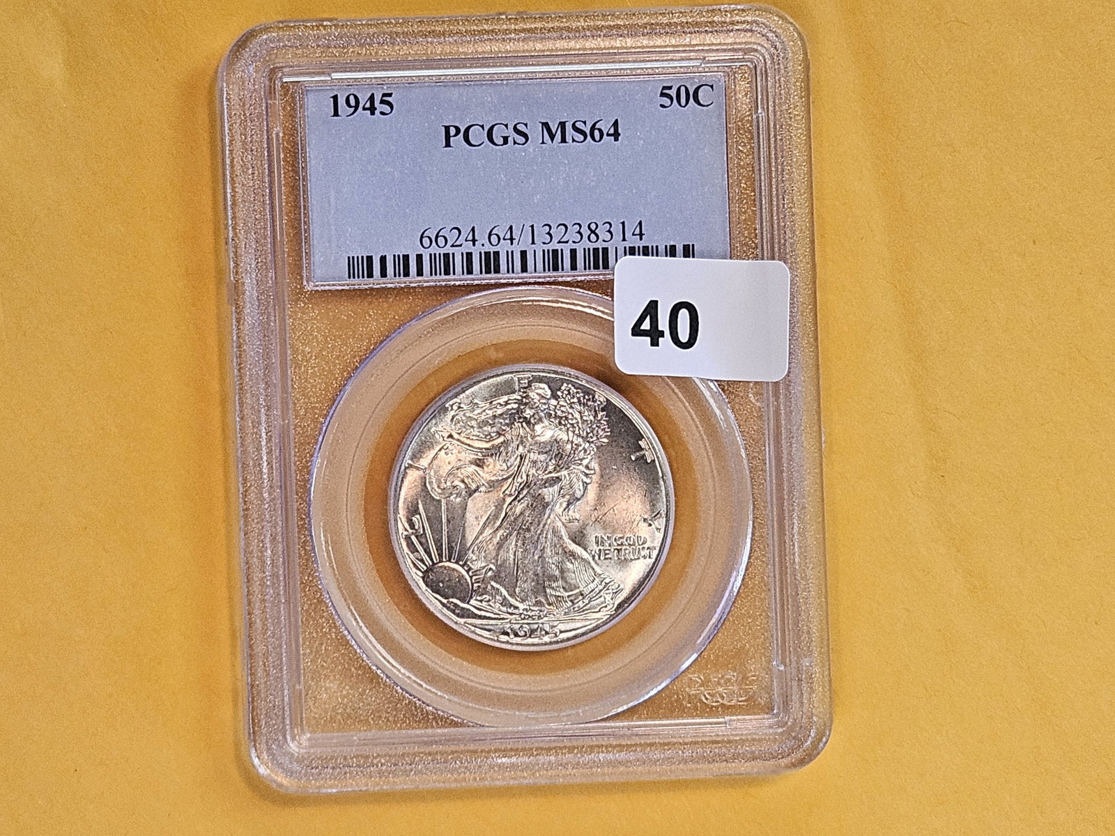 PCGS 1945 Walking Liberty silver Half Dollar in Mint State 64 - 2