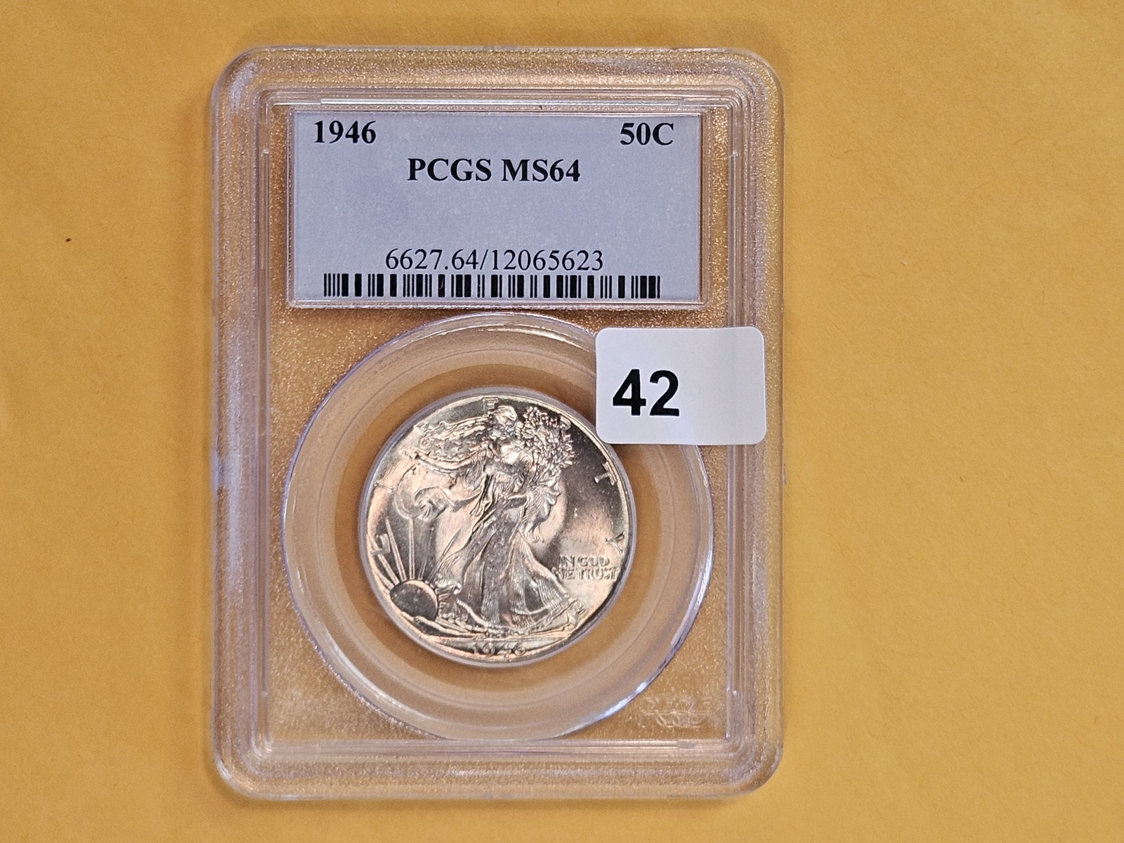 PCGS 1946 Walking Liberty silver Half Dollar in Mint State 64 - 2