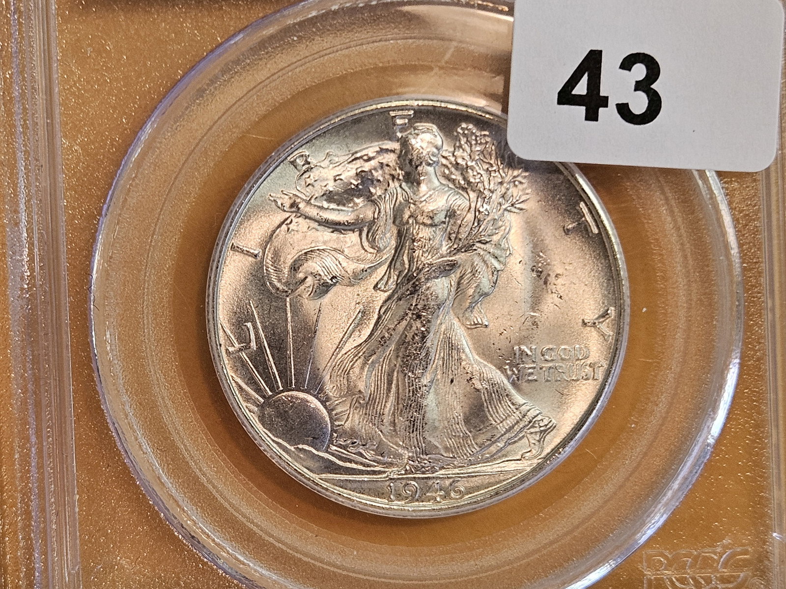 PCGS 1946-S Walking Liberty silver Half Dollar in Mint State 64: Looks gemmy 