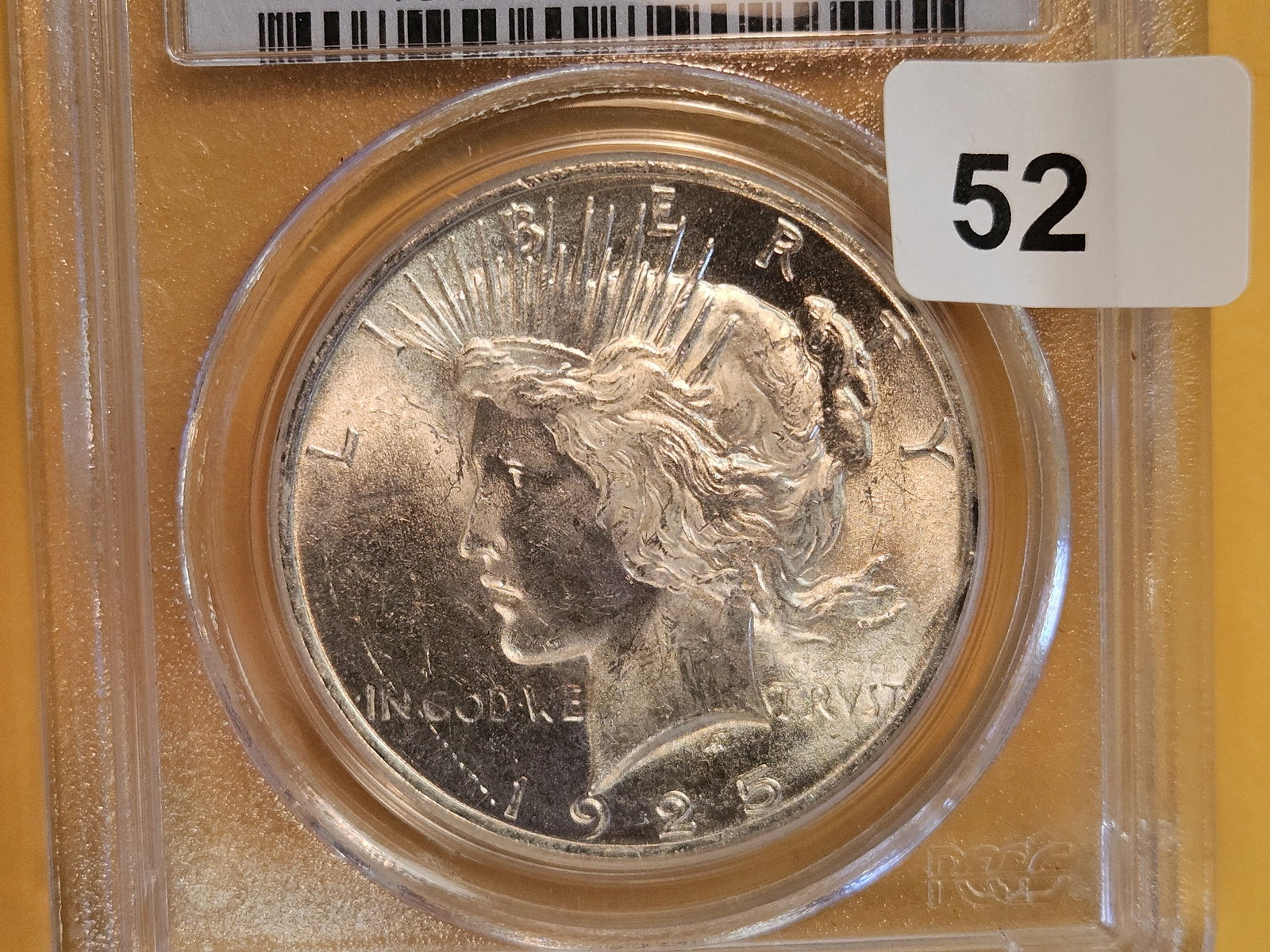 Better PCGS 1925 Peace Silver Dollar in Mint State 63: Great contrast 