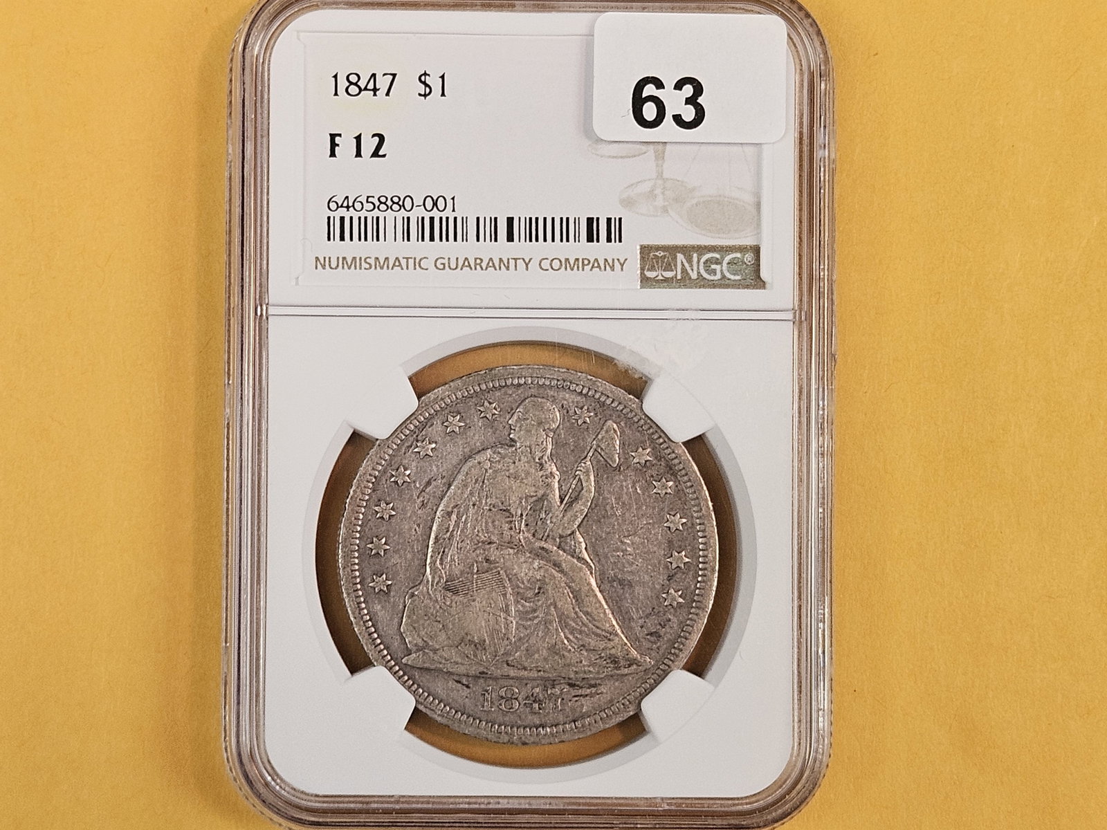 * NGC 1847 Seated Liberty Silver Dollar in Fine - 12 - 2