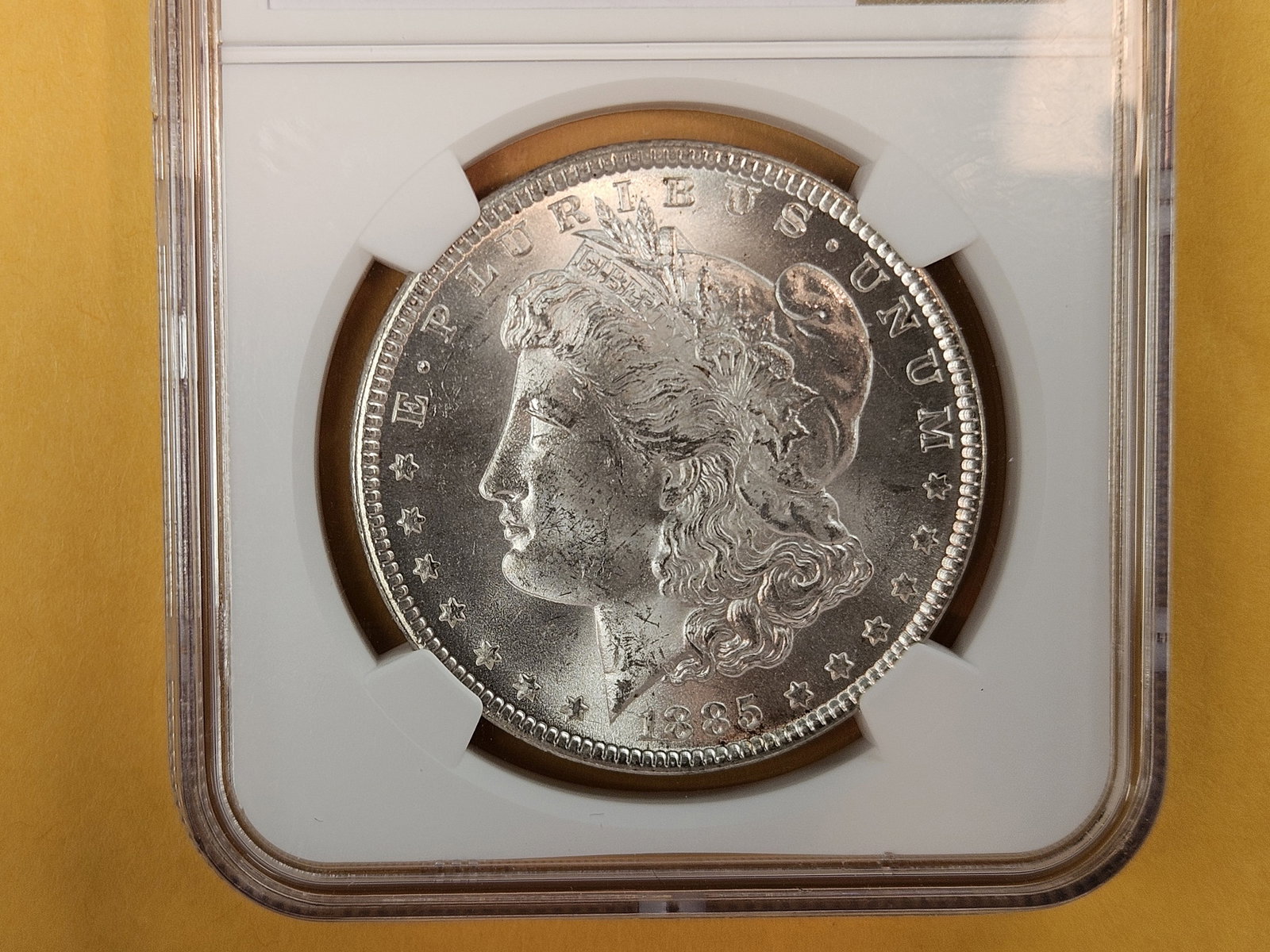 NGC 1885 Morgan Dollar in Mint State 63 (1 of 4)