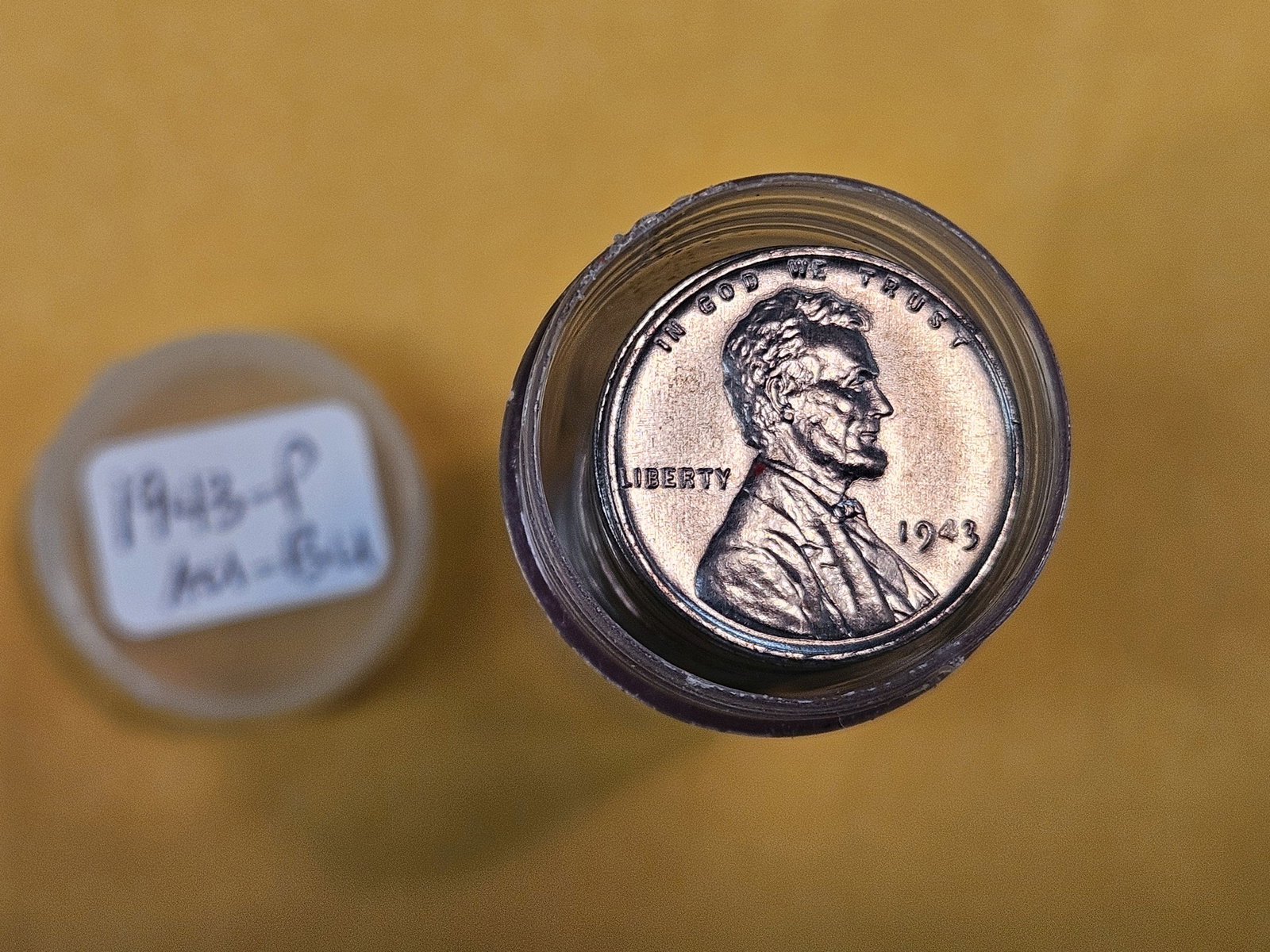 Brilliant Roll of 1943-P Steel Wheat cents - 2