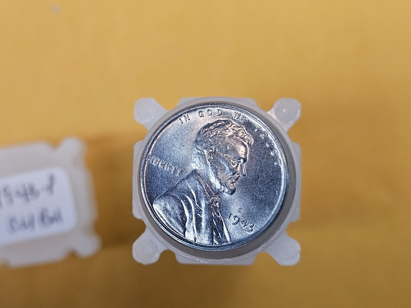 * Choice Brilliant Uncirculated Roll of 1943 Steel Wheat cents - 2