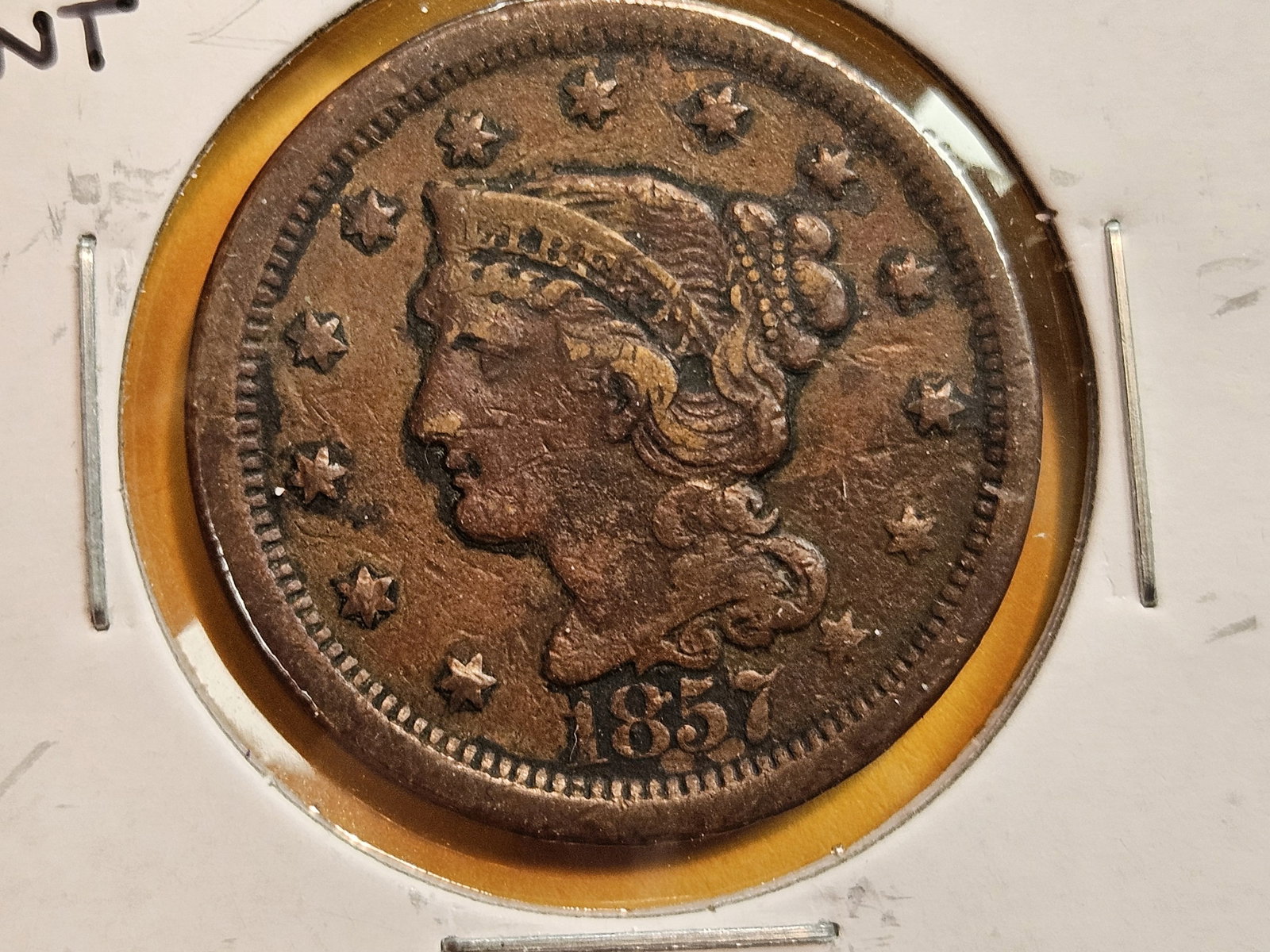 1857 Braided Hair and 1822 Coronet Head Large Cents - 2