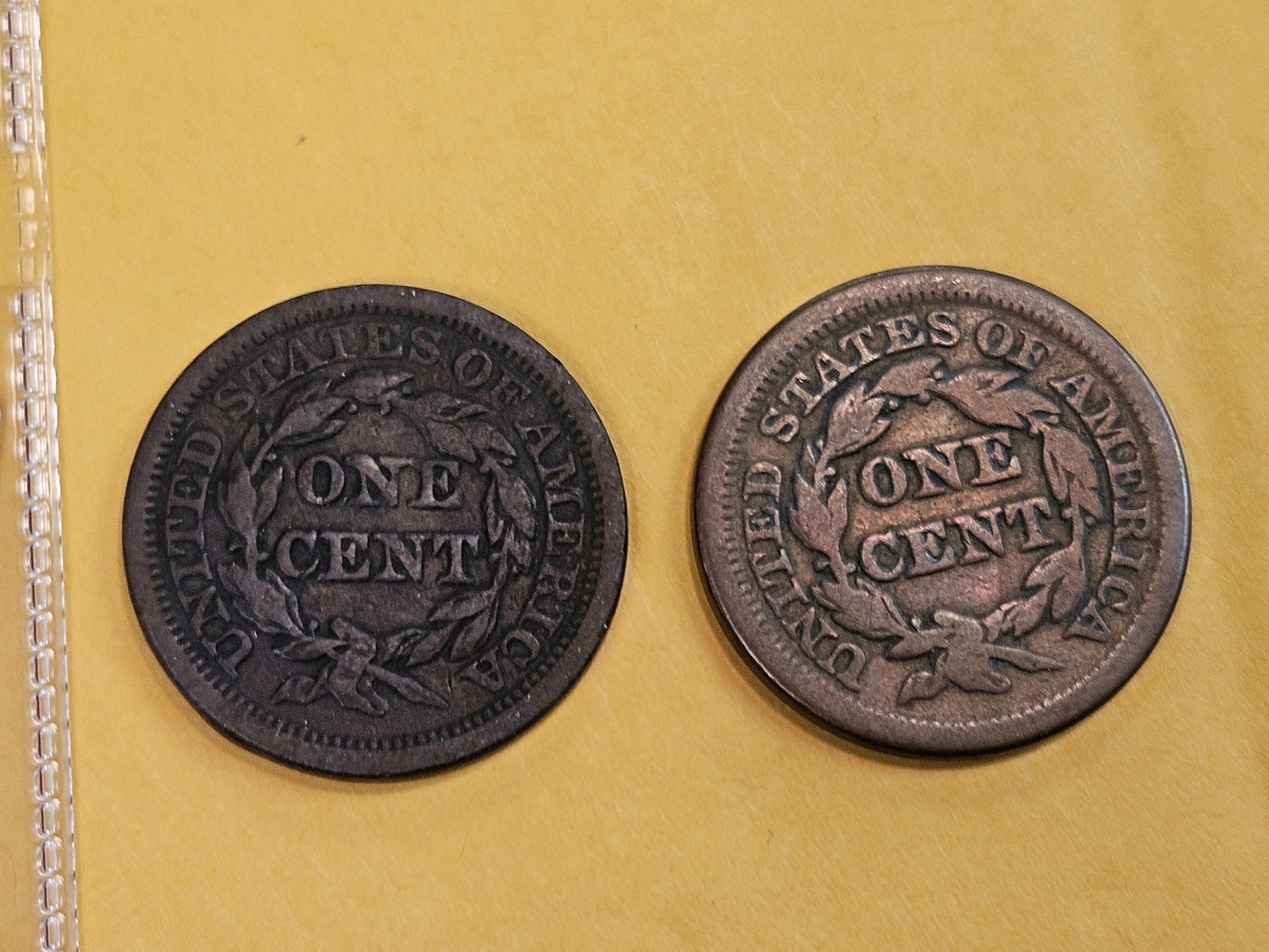 1854 and 1852 Braided Hair Large Cents - 3