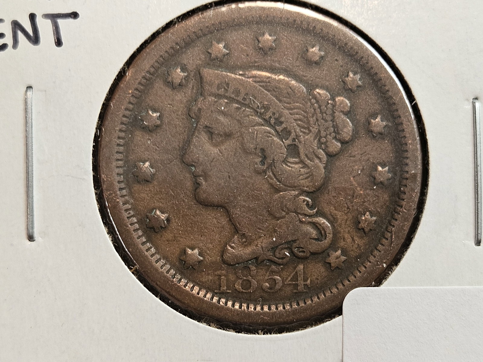 1853 and 1854 Braided hair large Cents - 4