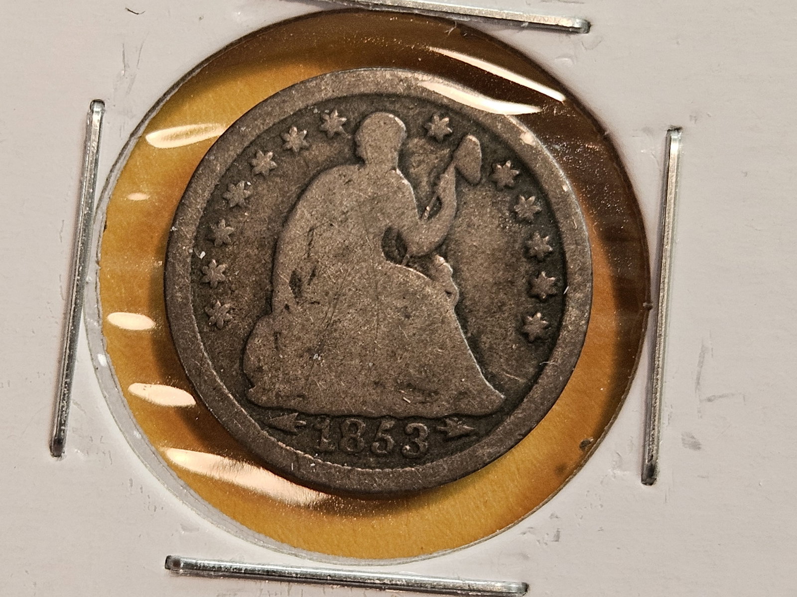 1853 and 1857-O Seated Liberty silver Half Dimes - 2