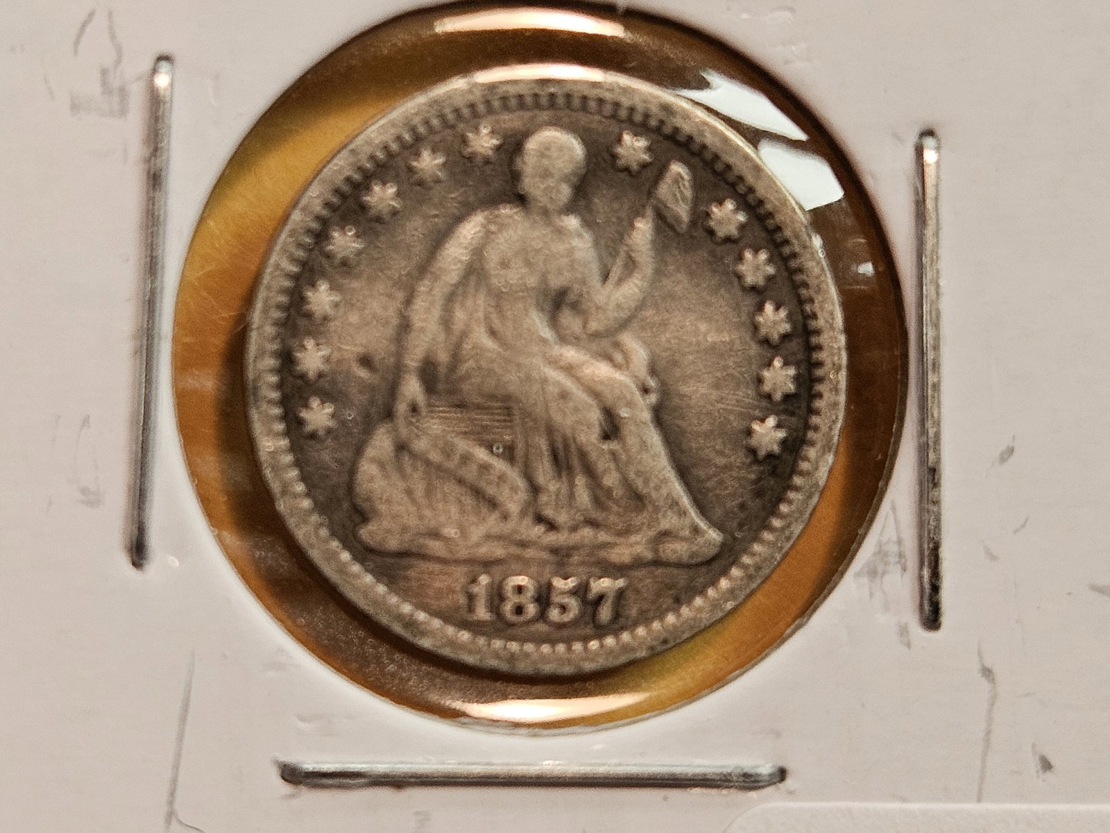 1853 and 1857-O Seated Liberty silver Half Dimes - 4