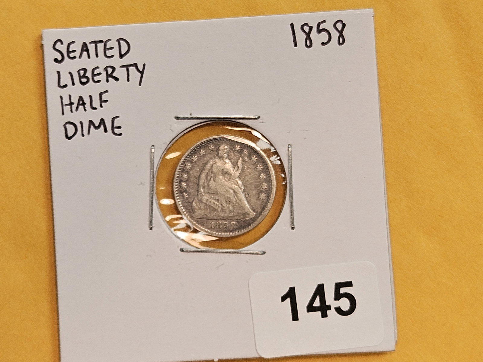 1858 Seated Liberty silver Half-Dime - 2